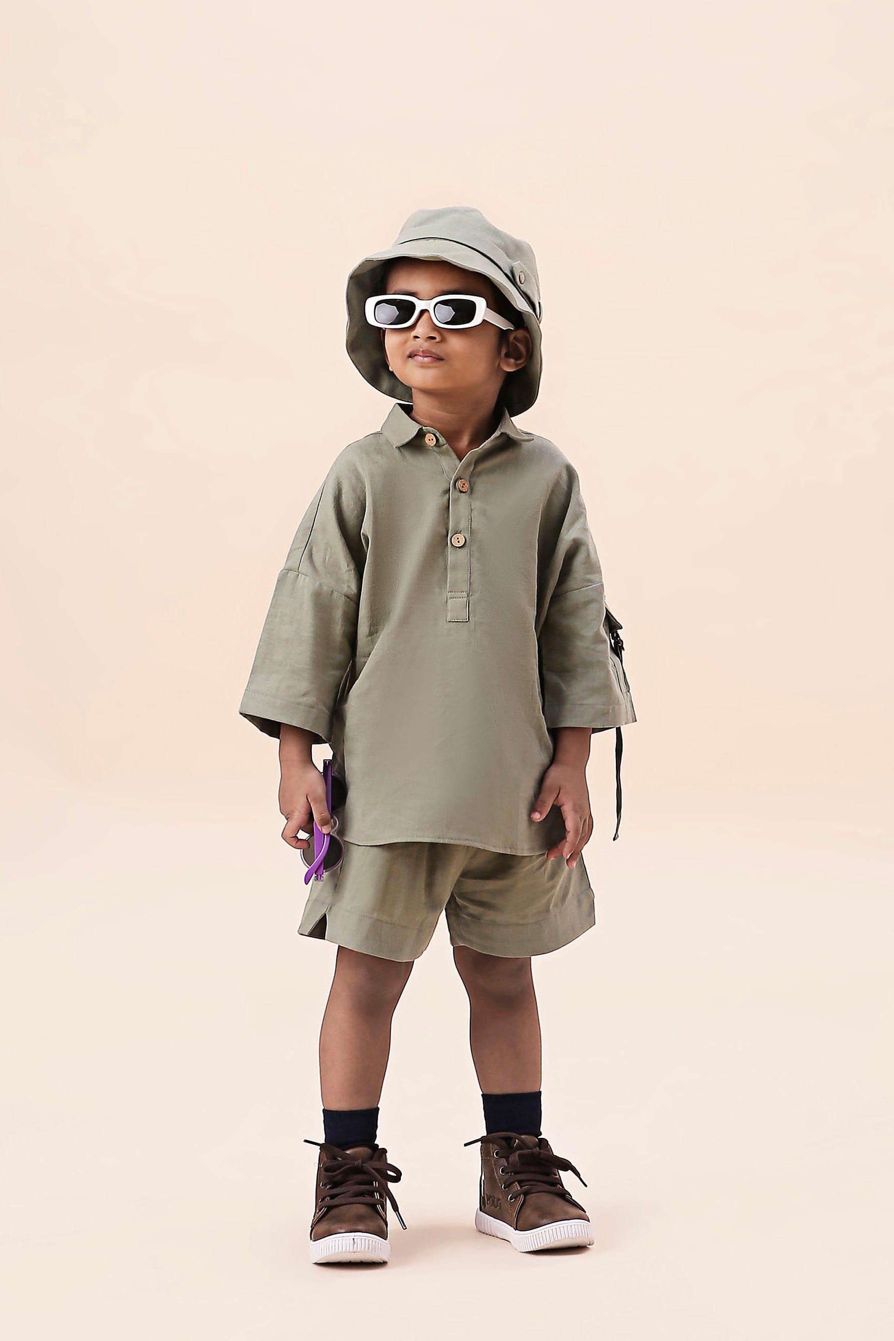 Mati Outfit Sets 0-6 months Mini MATI Boy's Green Oversized Co-ord Set (2 PCS)