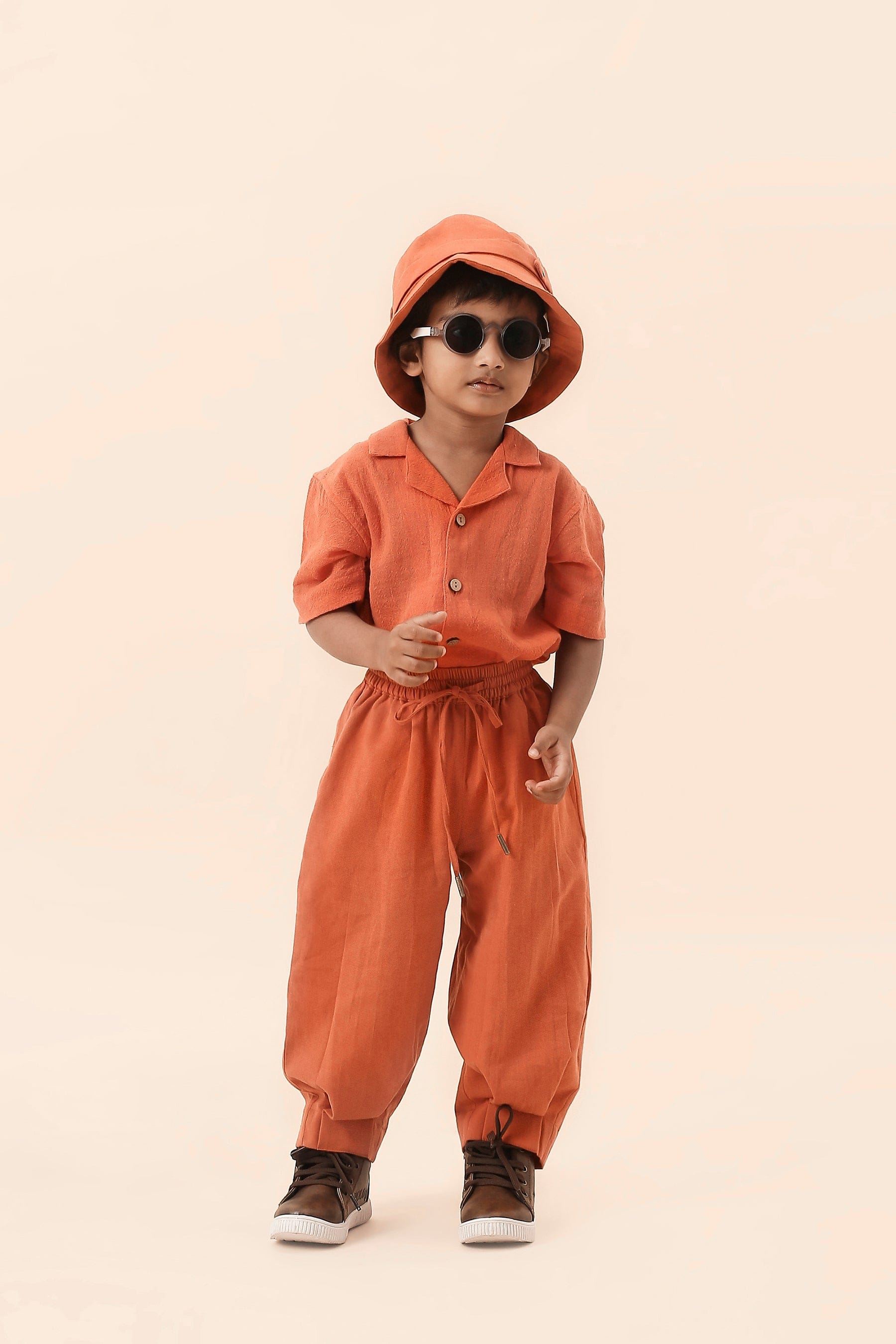 Mini MATI Boys Rust Cuban Co-ord Set (2 PCS) – Mati