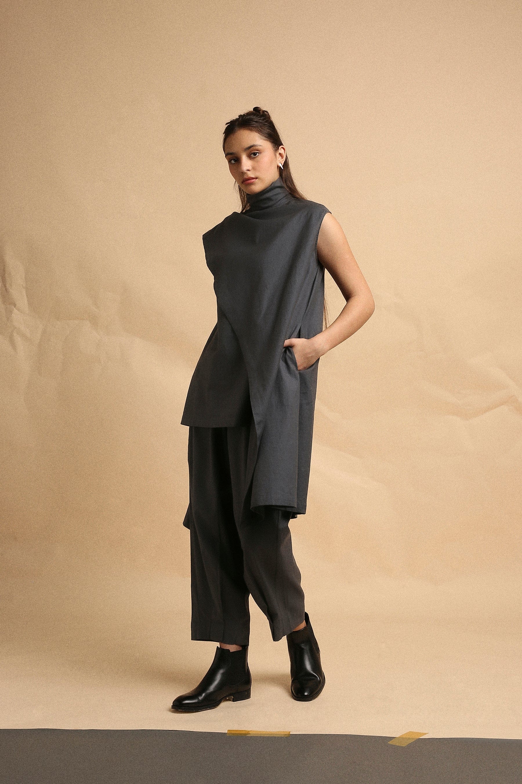 Mati Outfit Sets Ash Gray Toga Co-Ord Set (2 PCS)