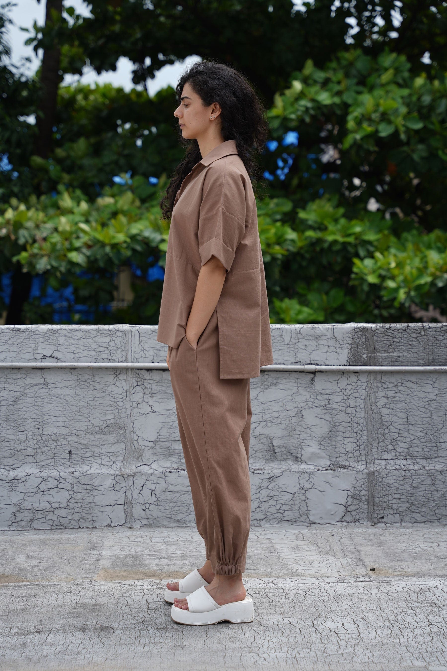 Mati Outfit Sets Beige Ekin Shirt & Hera Cotton Co-Ord Set (2 PCS)