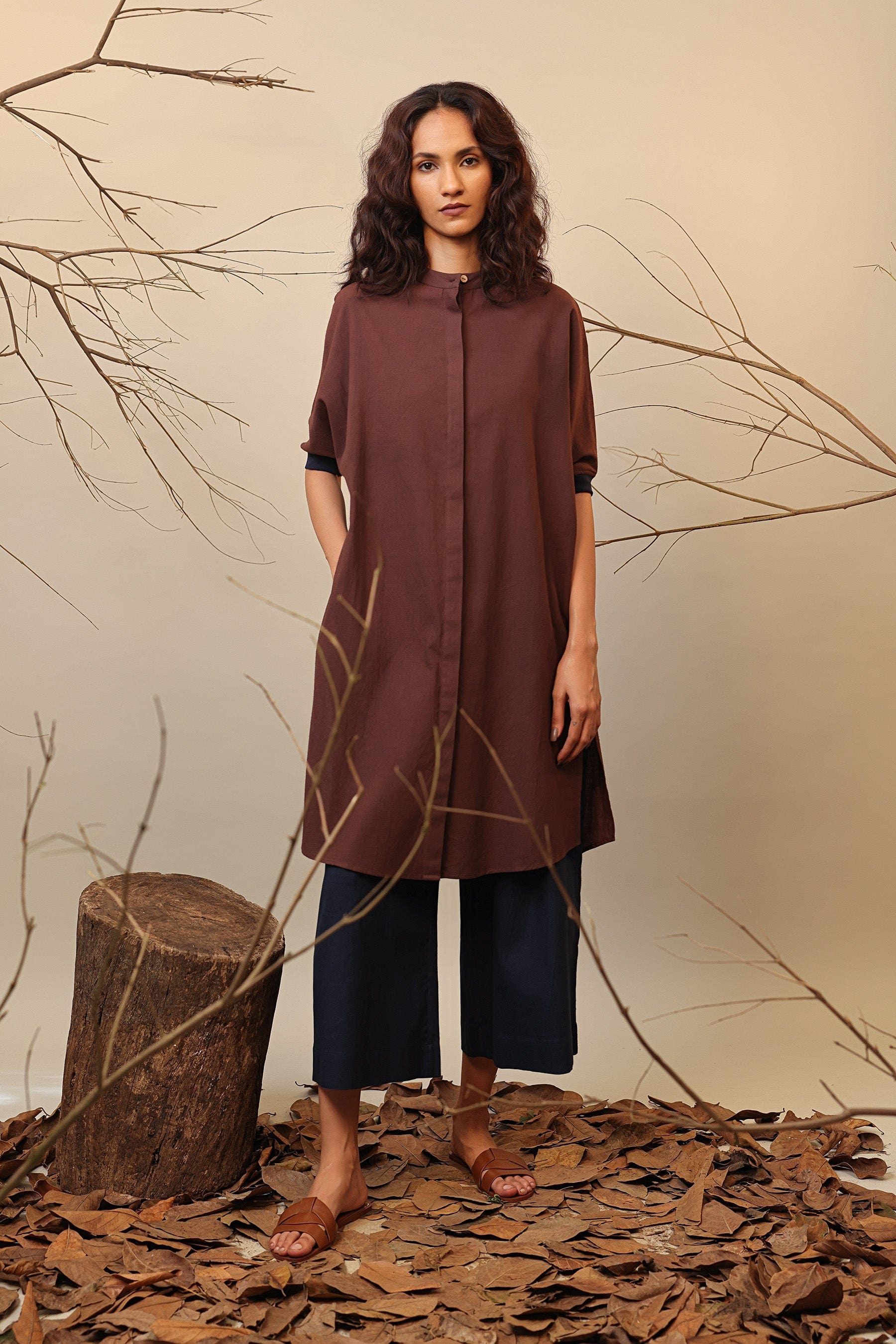 かぐれ　Cotton tunic shirts 新品未使用 Buy Handwoven Pure Cotton Tunic Dress by MATI-Sustainable