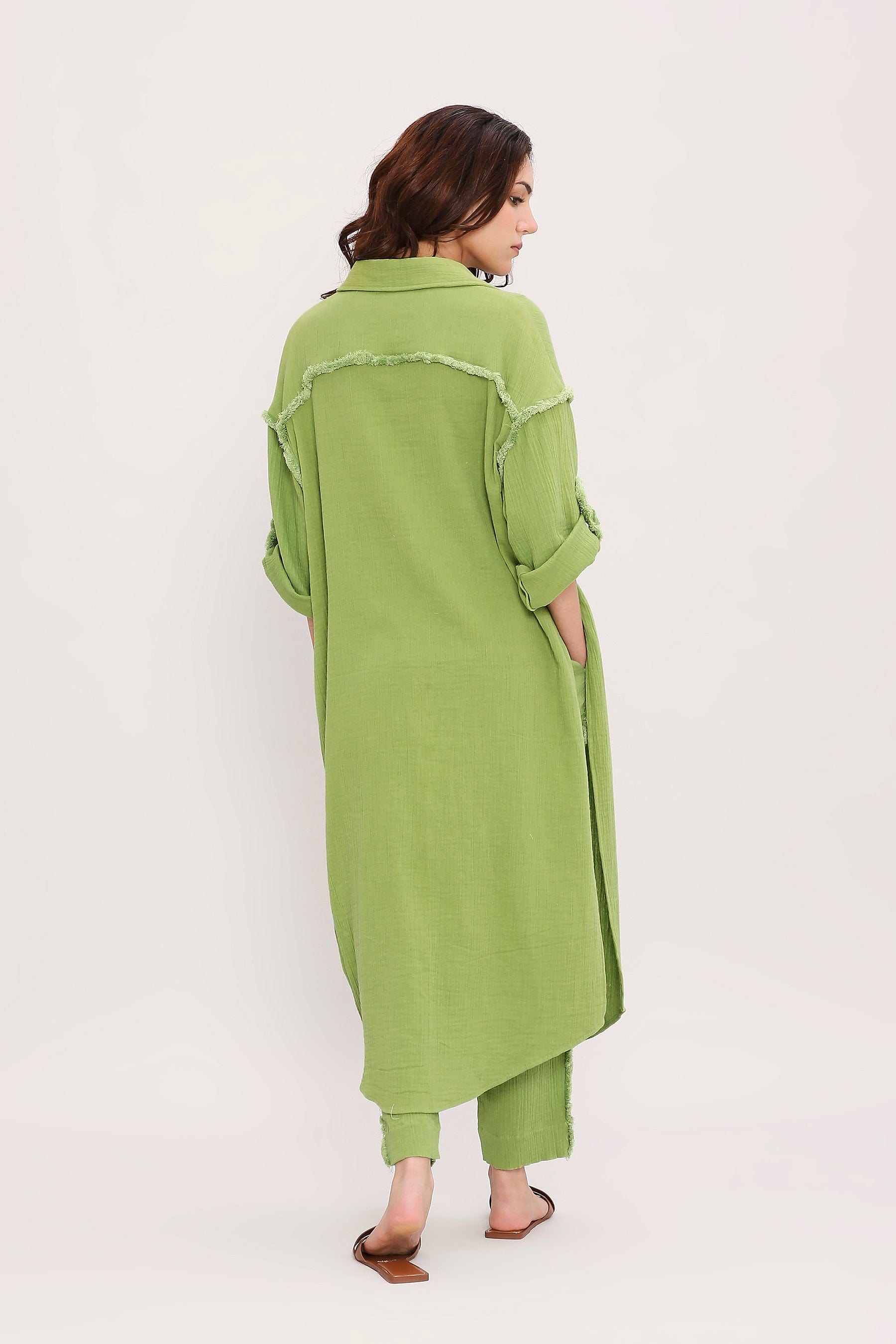 Mati Outfit Sets Coco Green Fringed Shirt Set (2 PCS)