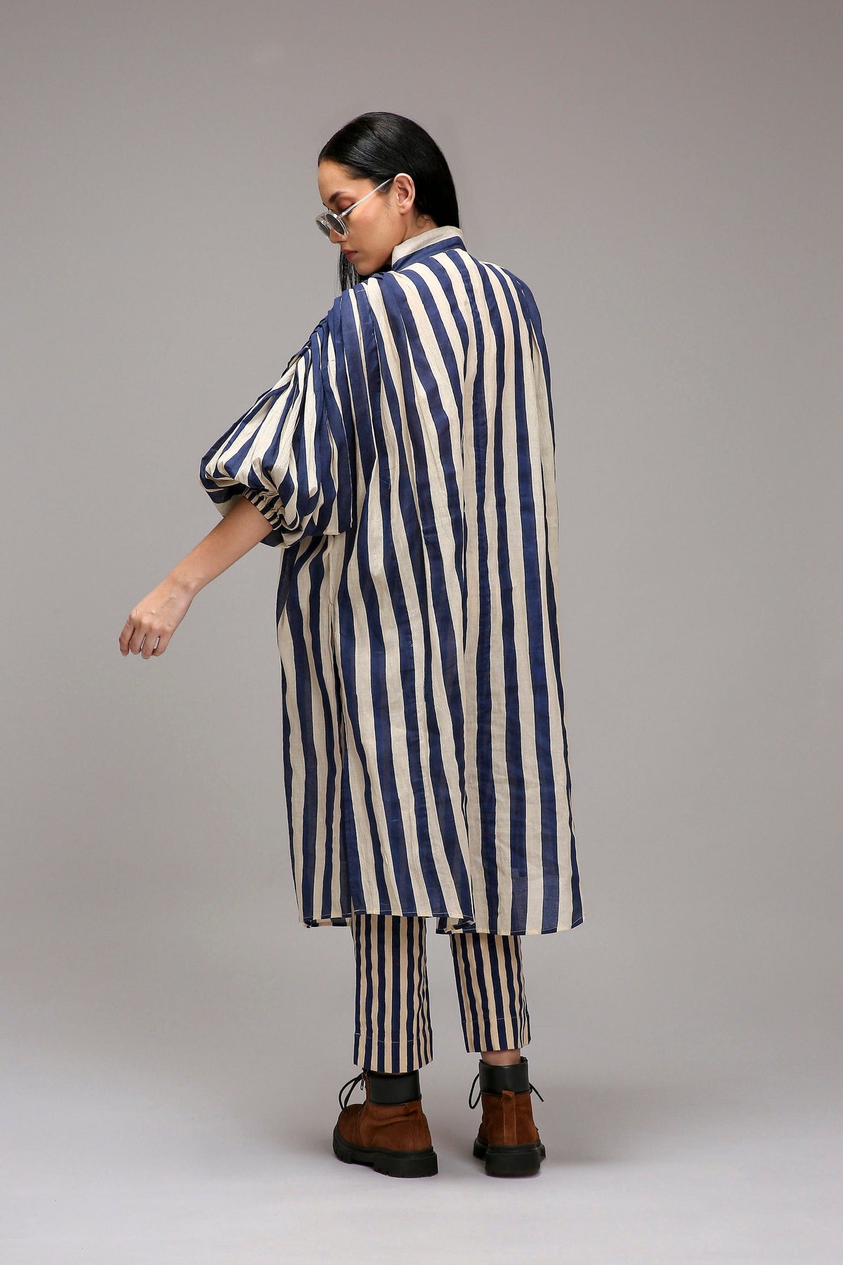 Mati Outfit Sets Egg-Shell Blue Striped Baha Tunic Set (2 PCS)