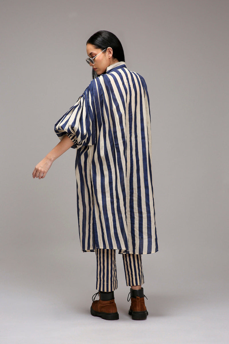 Mati Outfit Sets Egg-Shell Blue Striped Baha Tunic Set (2 PCS)