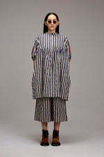 Mati Outfit Sets Egg-Shell Blue Striped Short Acra Tunic Set (2 PCS)