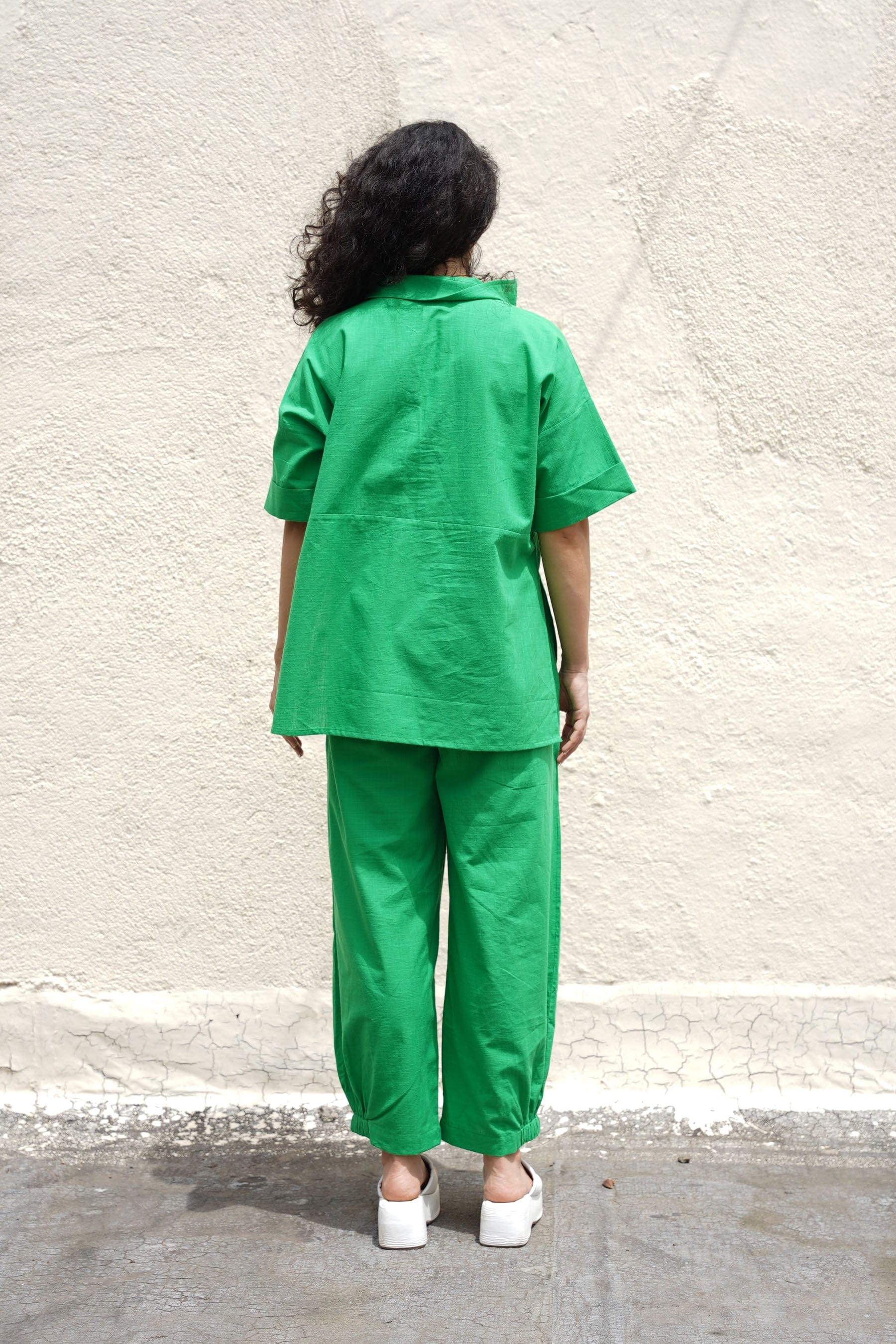 Mati Outfit Sets Green Ekin Shirt & Hera Cotton Co-Ord Set (2 PCS)