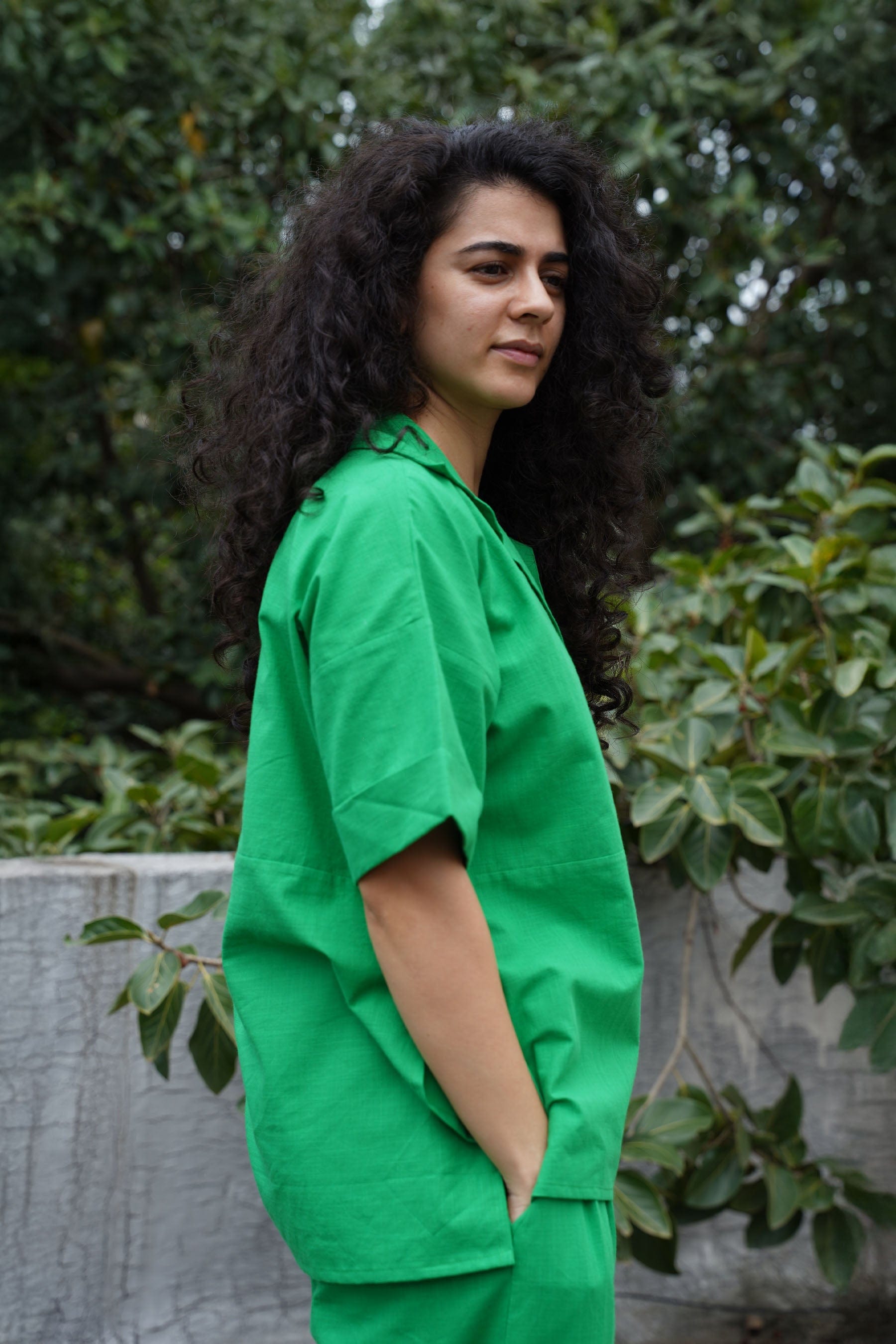 Mati Outfit Sets Green Ekin Shirt & Hera Cotton Co-Ord Set (2 PCS)