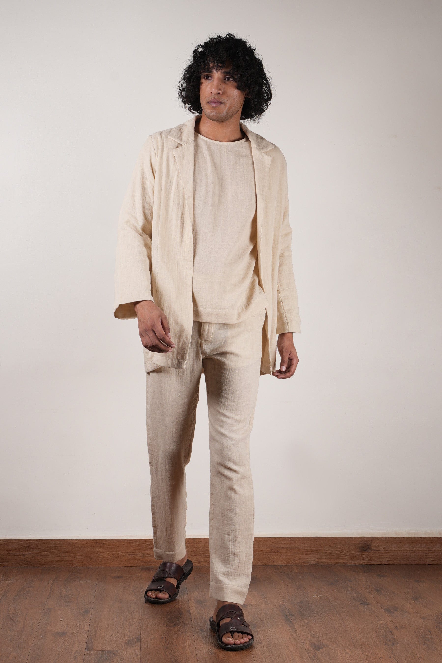 Mati Outfit Sets Men's Cream Crush T-Shirt, Pants & Jacket Set (3 PCS)