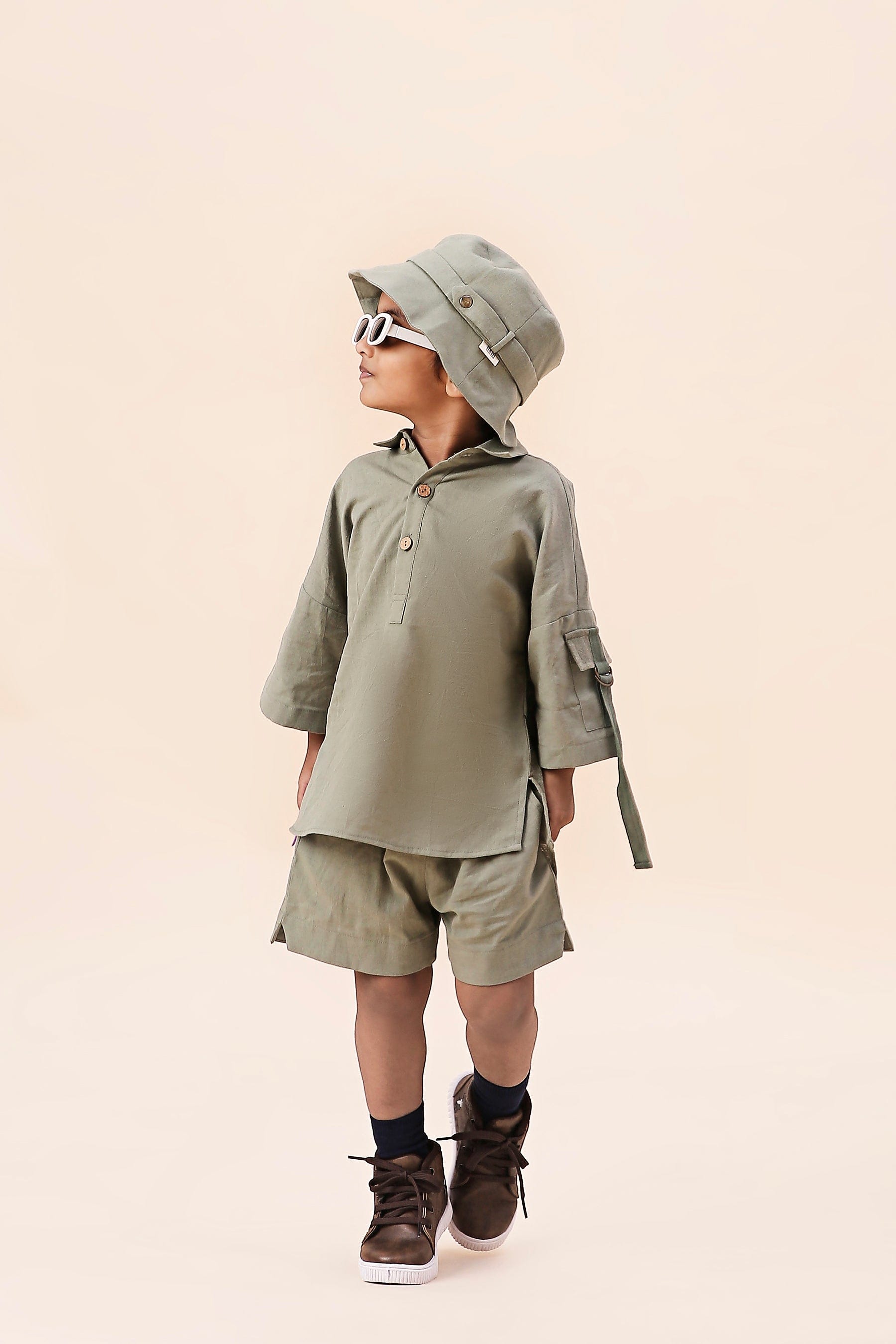 Mati Outfit Sets Mini MATI Boy's Green Oversized Co-ord Set (2 PCS)