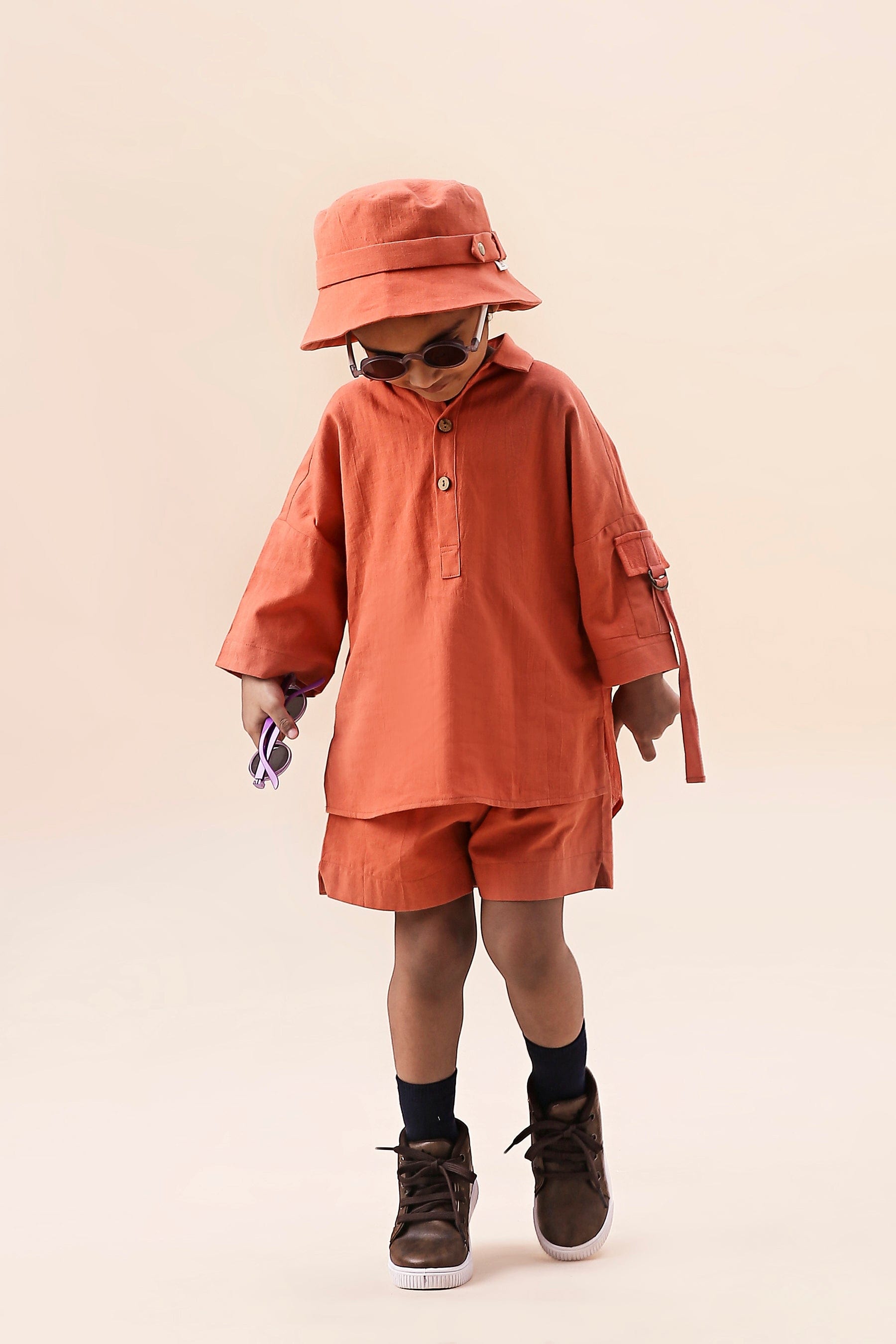 Mati Outfit Sets Mini MATI Boy's Rust Oversized Co-ord Set (2 PCS)