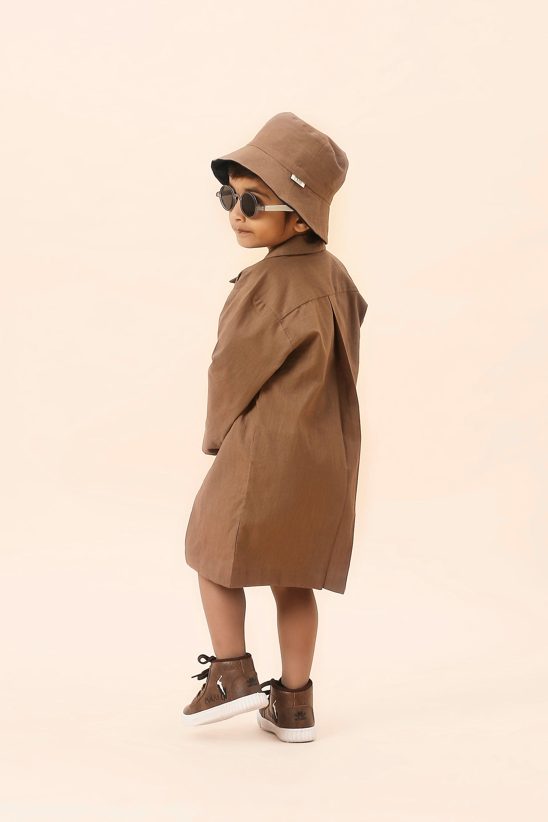 Mati Outfit Sets Mini MATI Boys Beige Overlap Jacket Set (3 PCS)