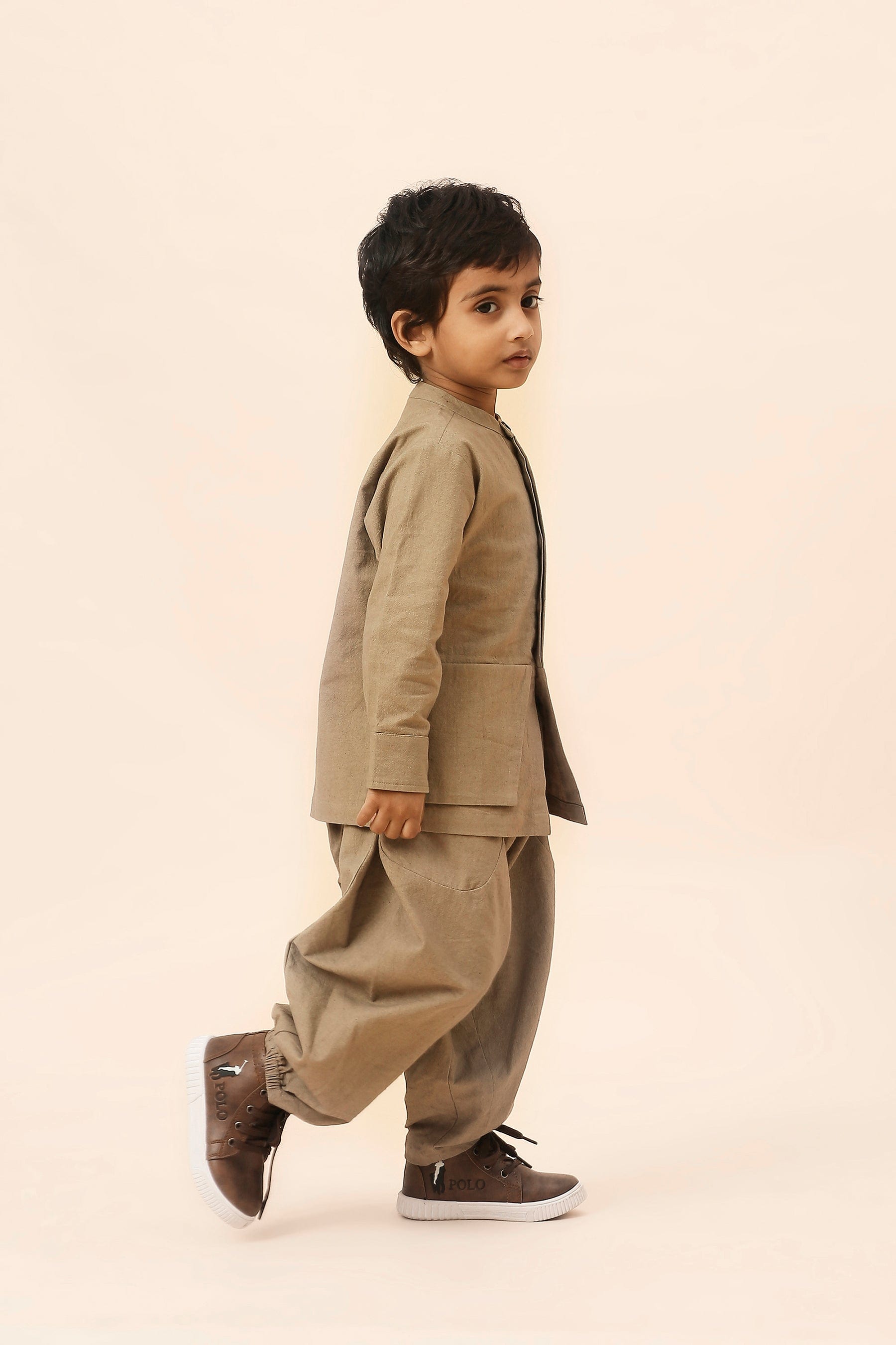 Mati Outfit Sets Mini MATI Boys Beige Pocket Baggy Set (2 PCS)