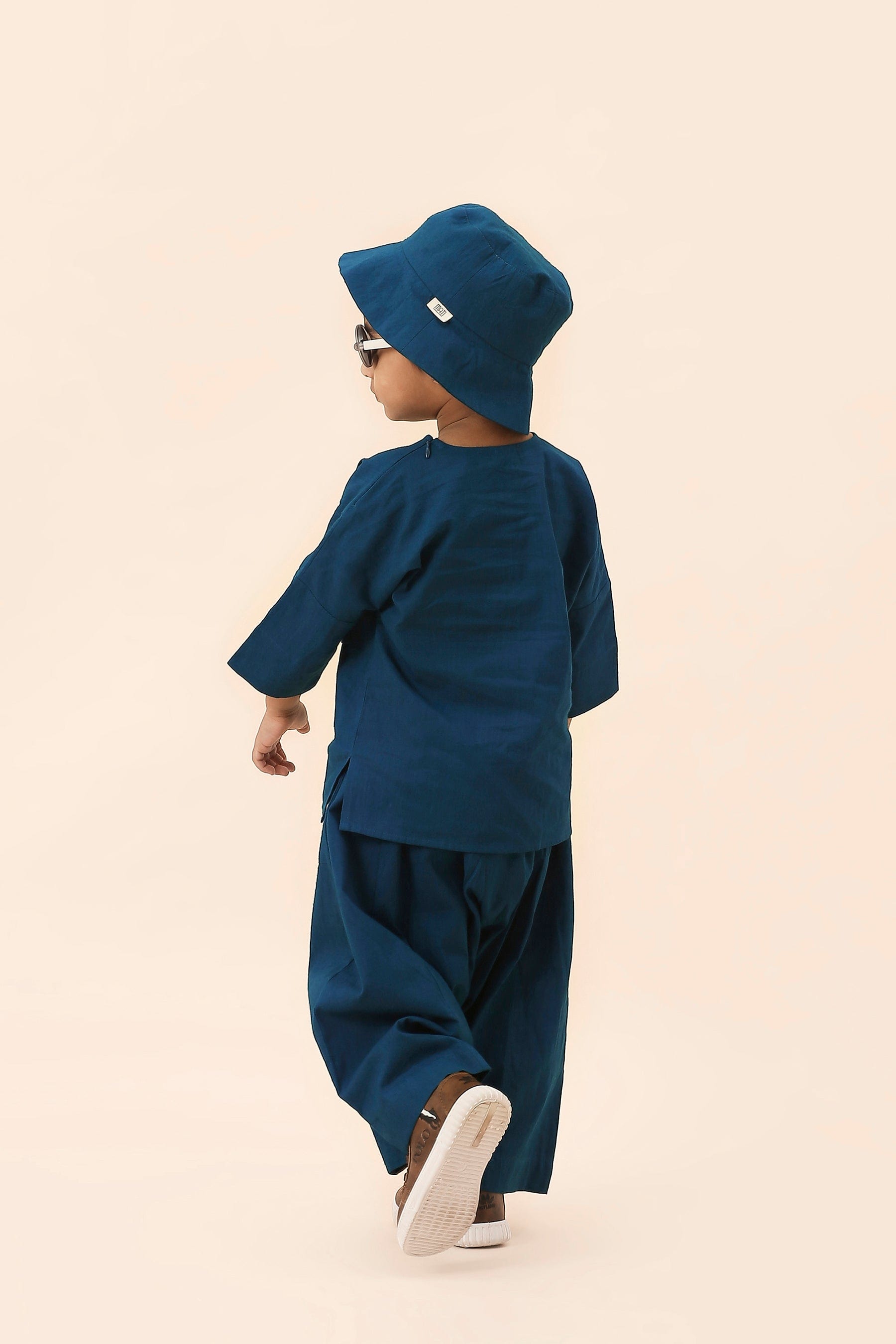 Mati Outfit Sets Mini MATI Boys Blue Cross Pocket Top & Harem Pants Set (2 PCS)