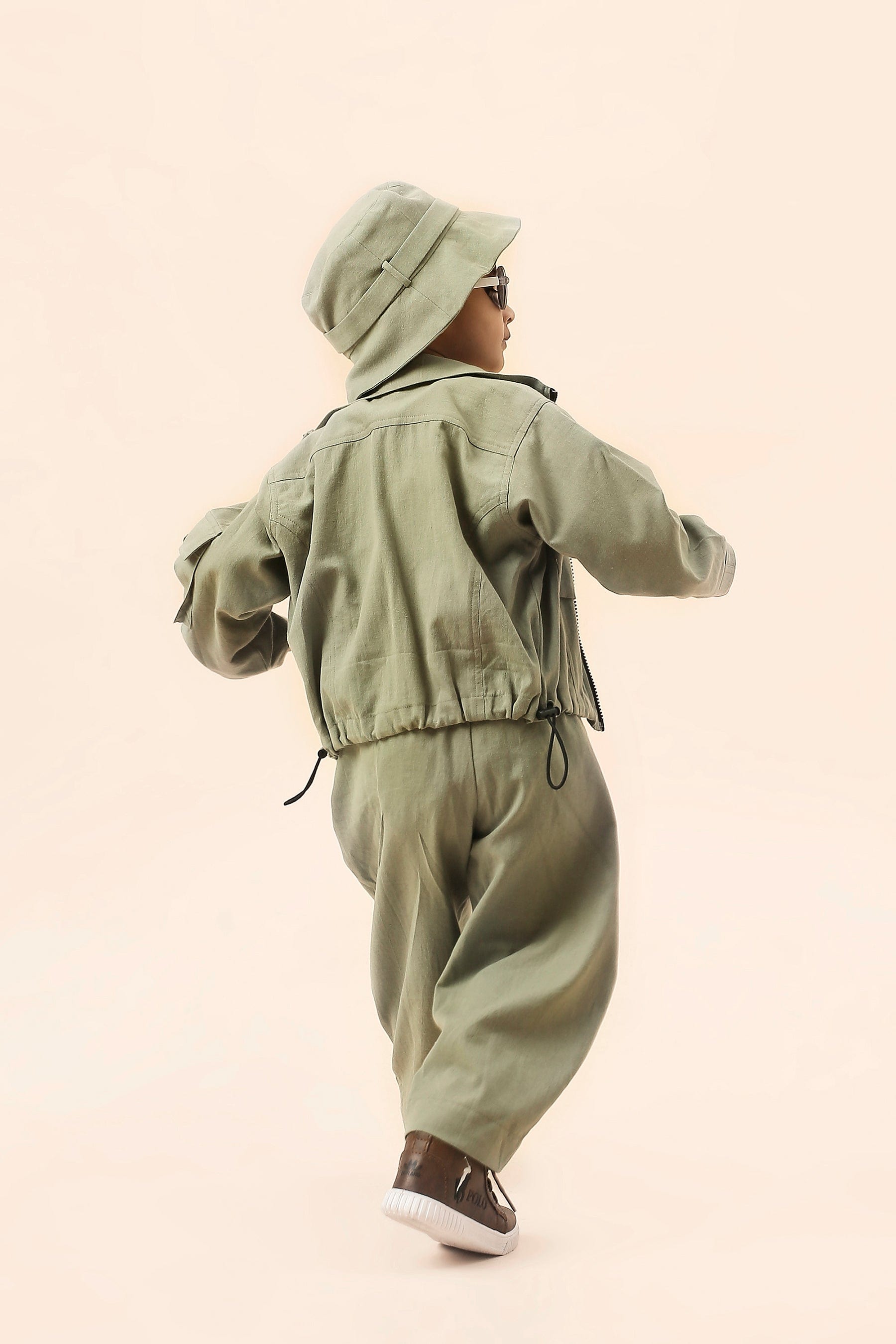 Mati Outfit Sets Mini MATI Boys Green Safari Crop Set (3 PCS)