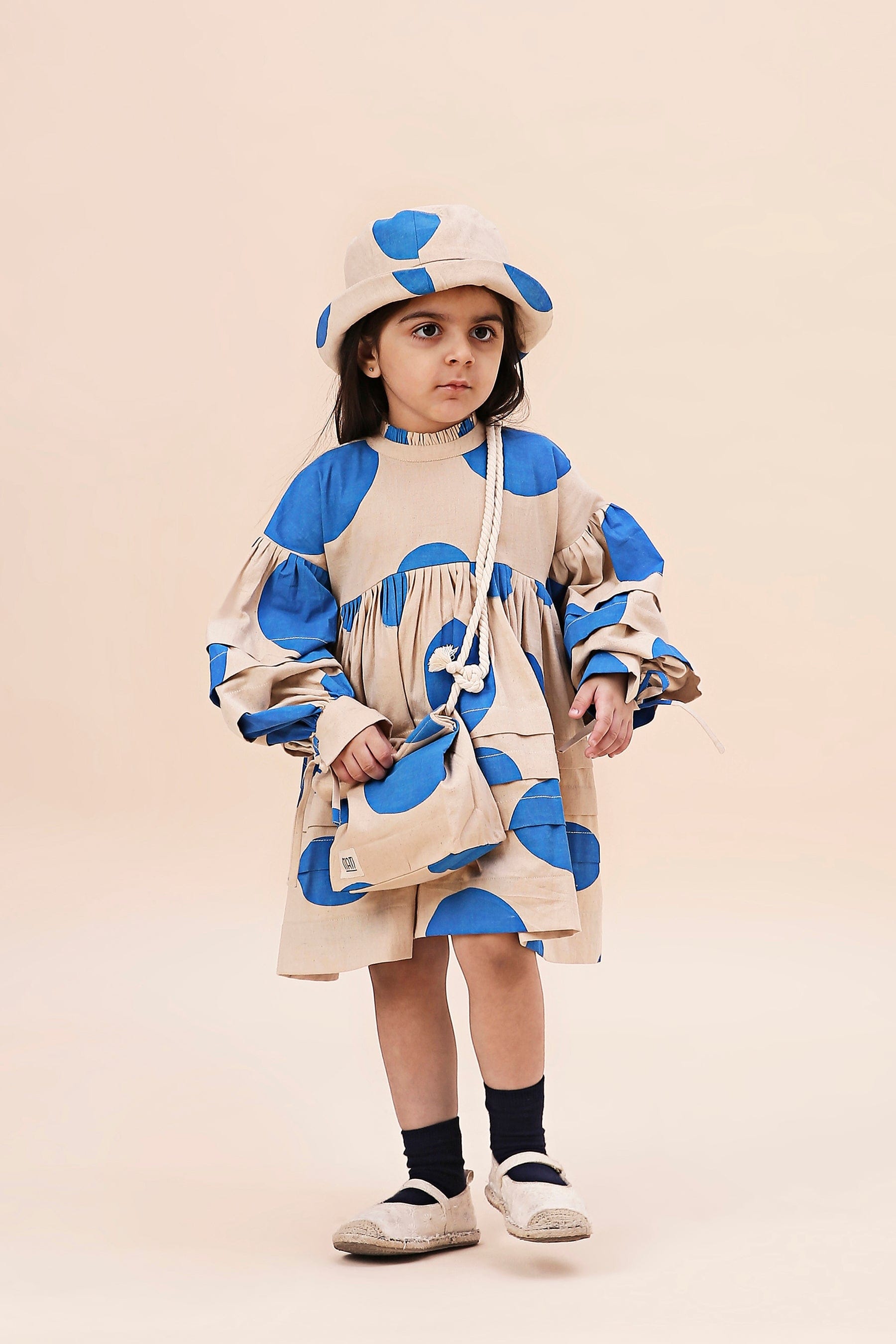 Mati Outfit Sets Mini MATI Girls Blue Polka Avira Dress