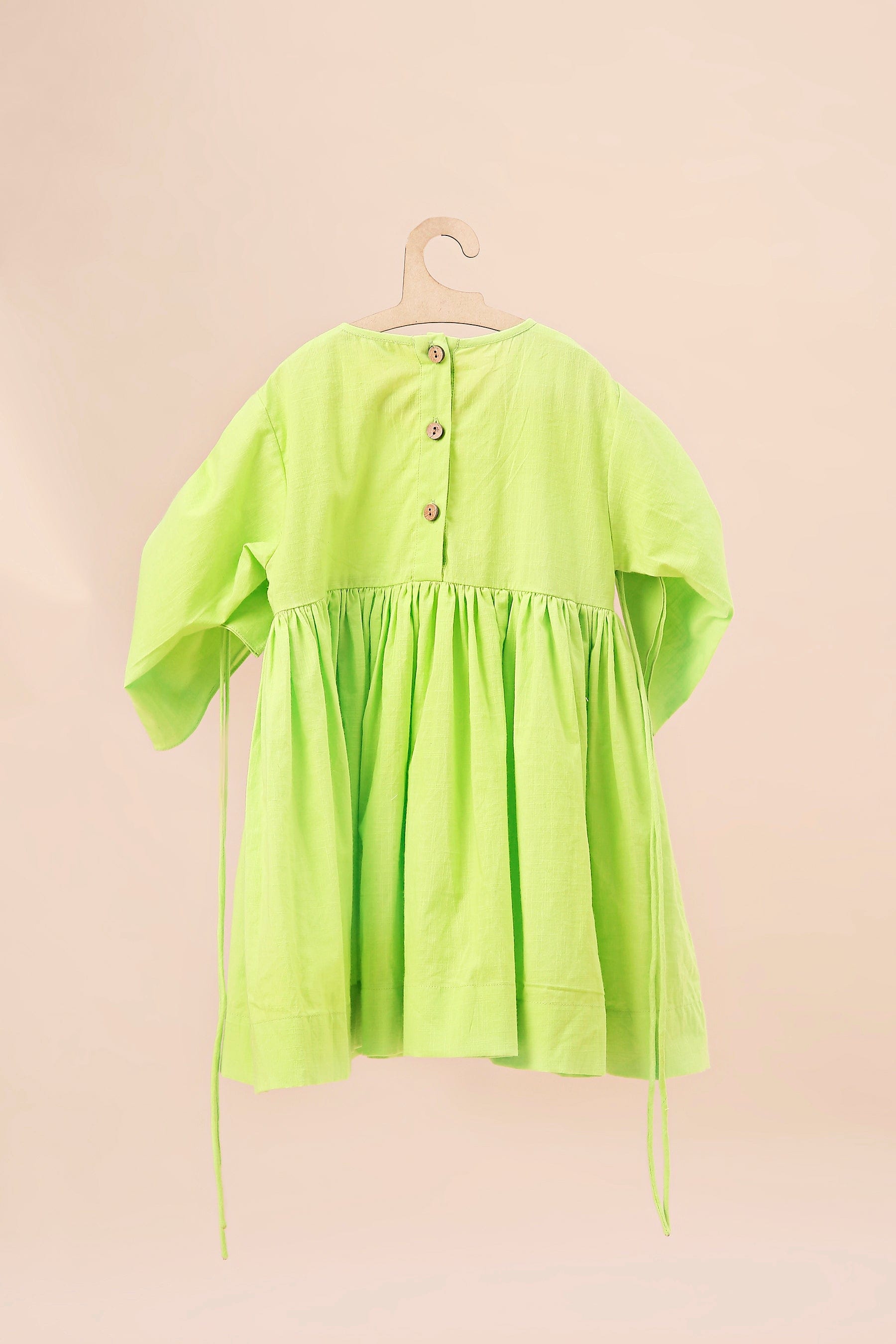 Mati Outfit Sets Mini MATI Girls Neon Green Ruffle Sleeve Dress