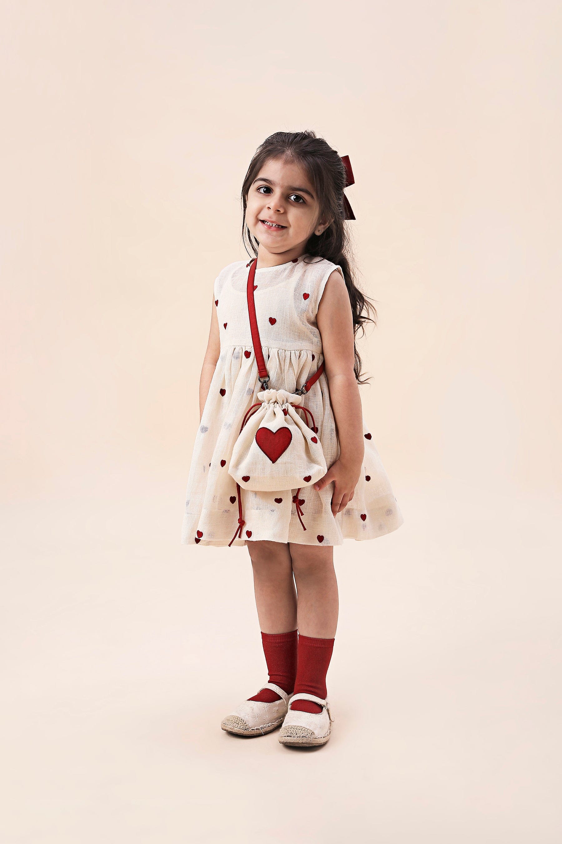 Mati Outfit Sets Mini MATI Girls Teen Patti Dress-Oatmeal