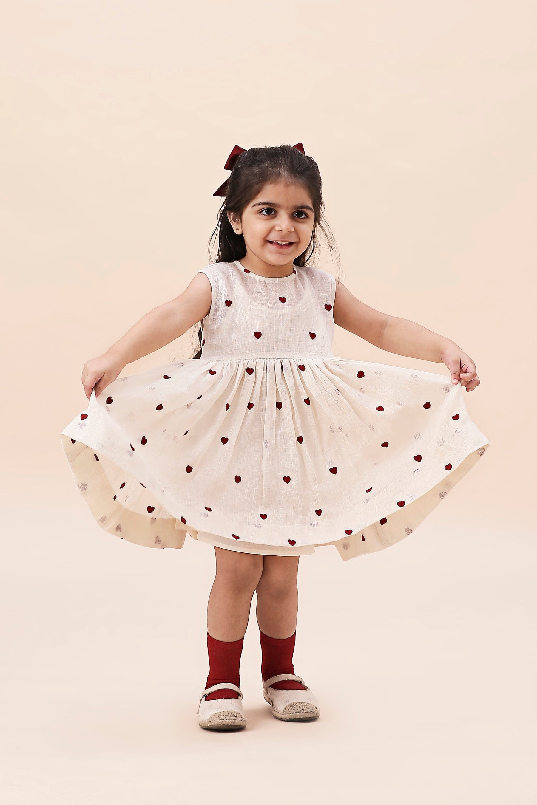 Mati Outfit Sets Mini MATI Girls Teen Patti Dress-Oatmeal