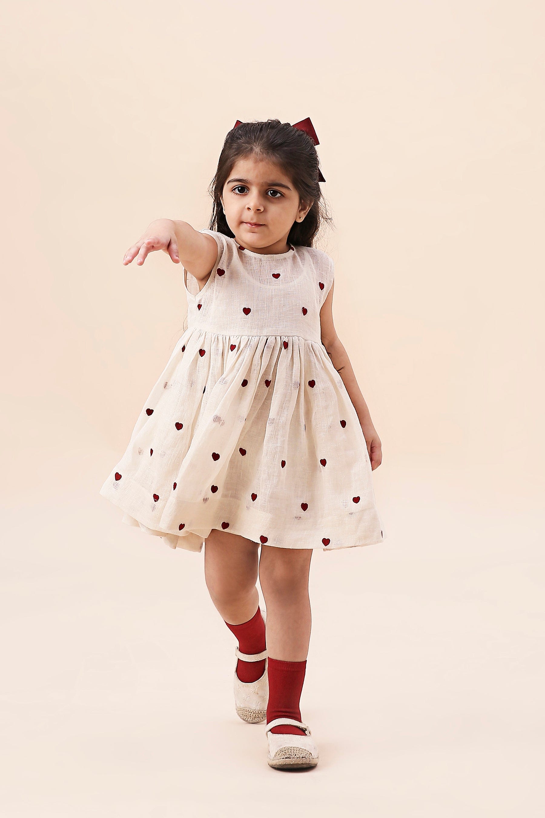 Mati Outfit Sets Mini MATI Girls Teen Patti Dress-Oatmeal