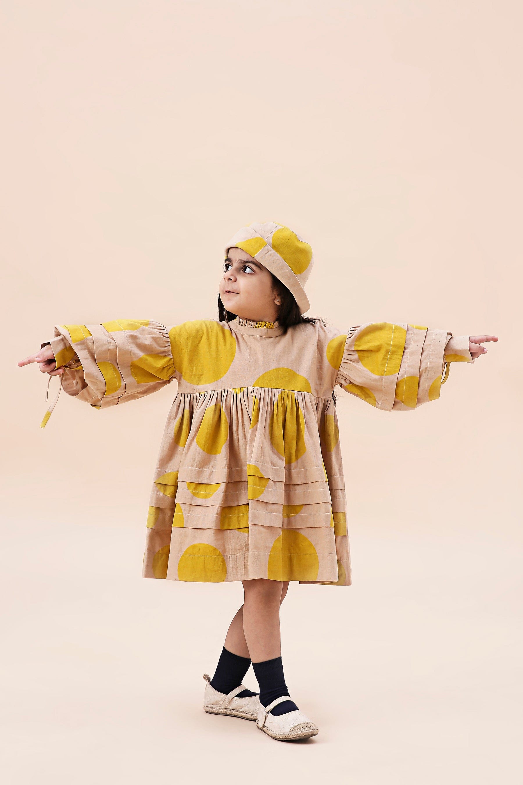Mati Outfit Sets Mini MATI Girls Yellow Polka Avira Dress