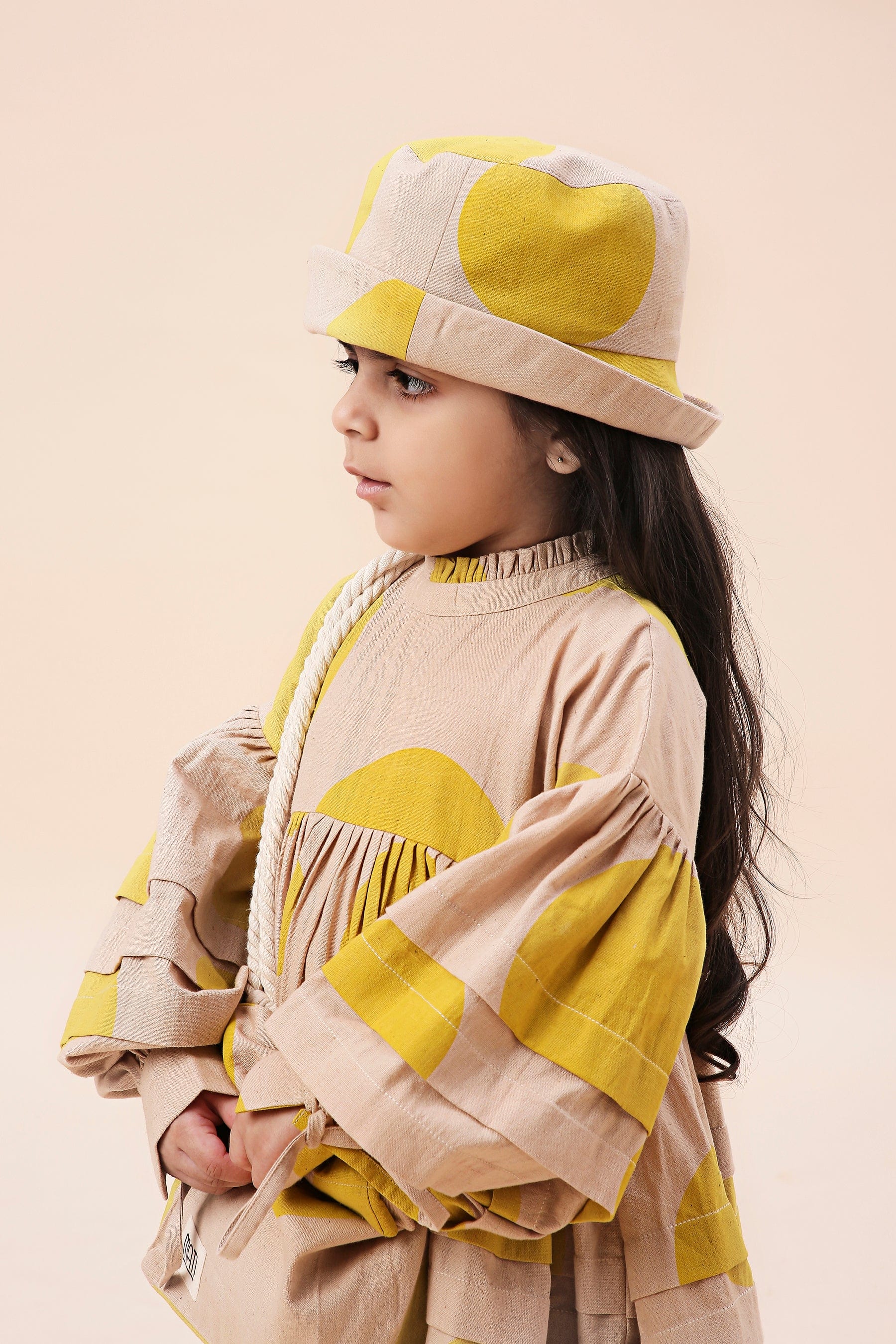 Mati Outfit Sets Mini MATI Girls Yellow Polka Avira Dress
