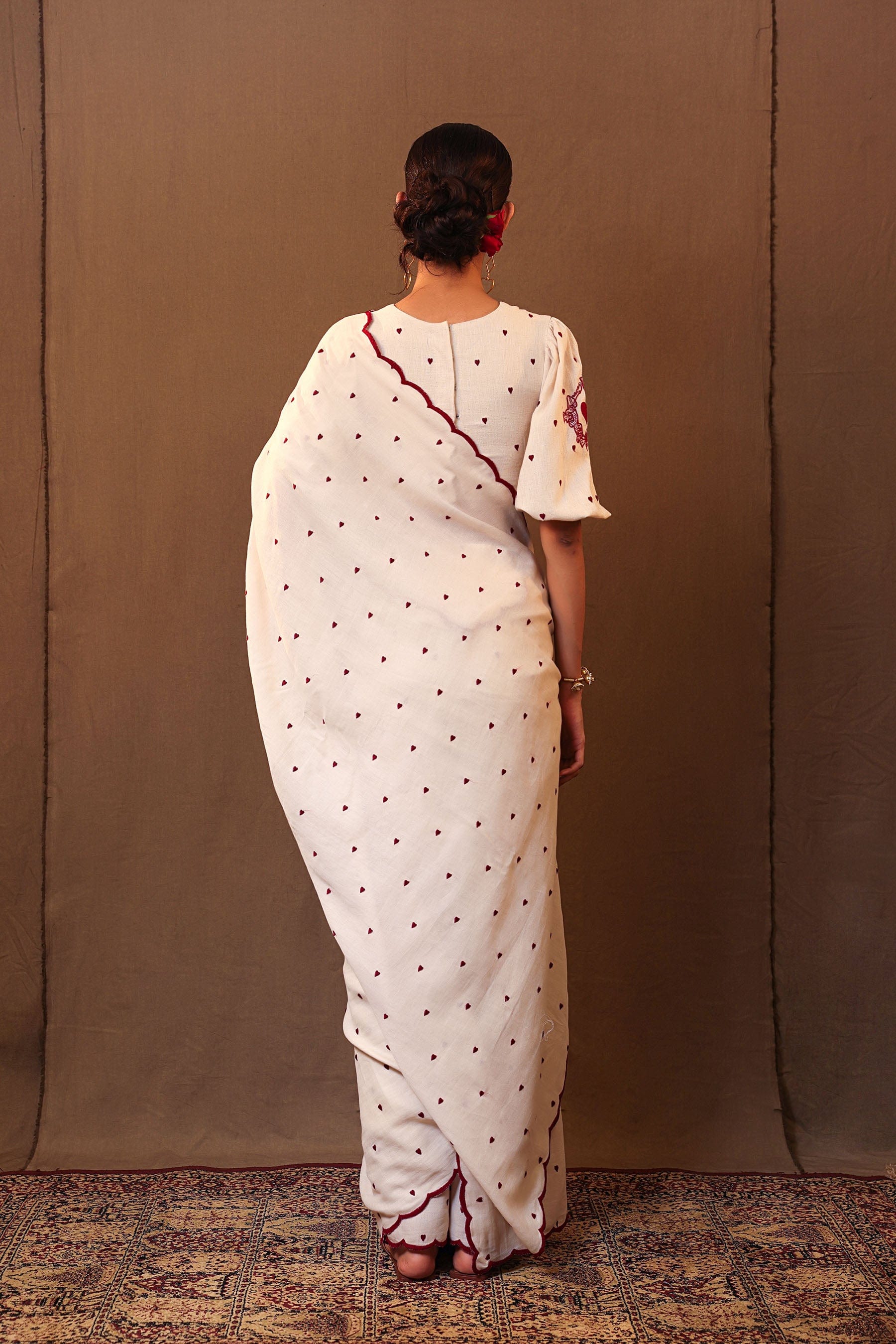 Handmade from Handwoven Organic Cotton. Sarees for Women by Sustainable Fashion Designer Clothing Label MATI