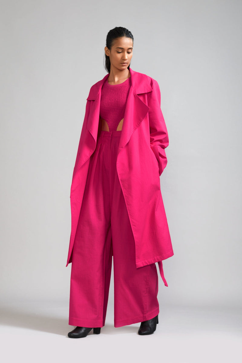 Pink Trench Jacket Set (3 PCS) - Main Image