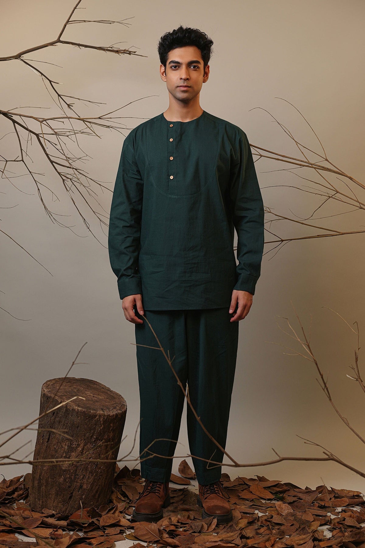 Men's Roots Green Co-ord Set (2 PCS)