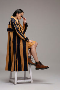 Mati Outfit Sets Tan-Brown Jacket & A-Line Shift Dress Set (2 PCS)