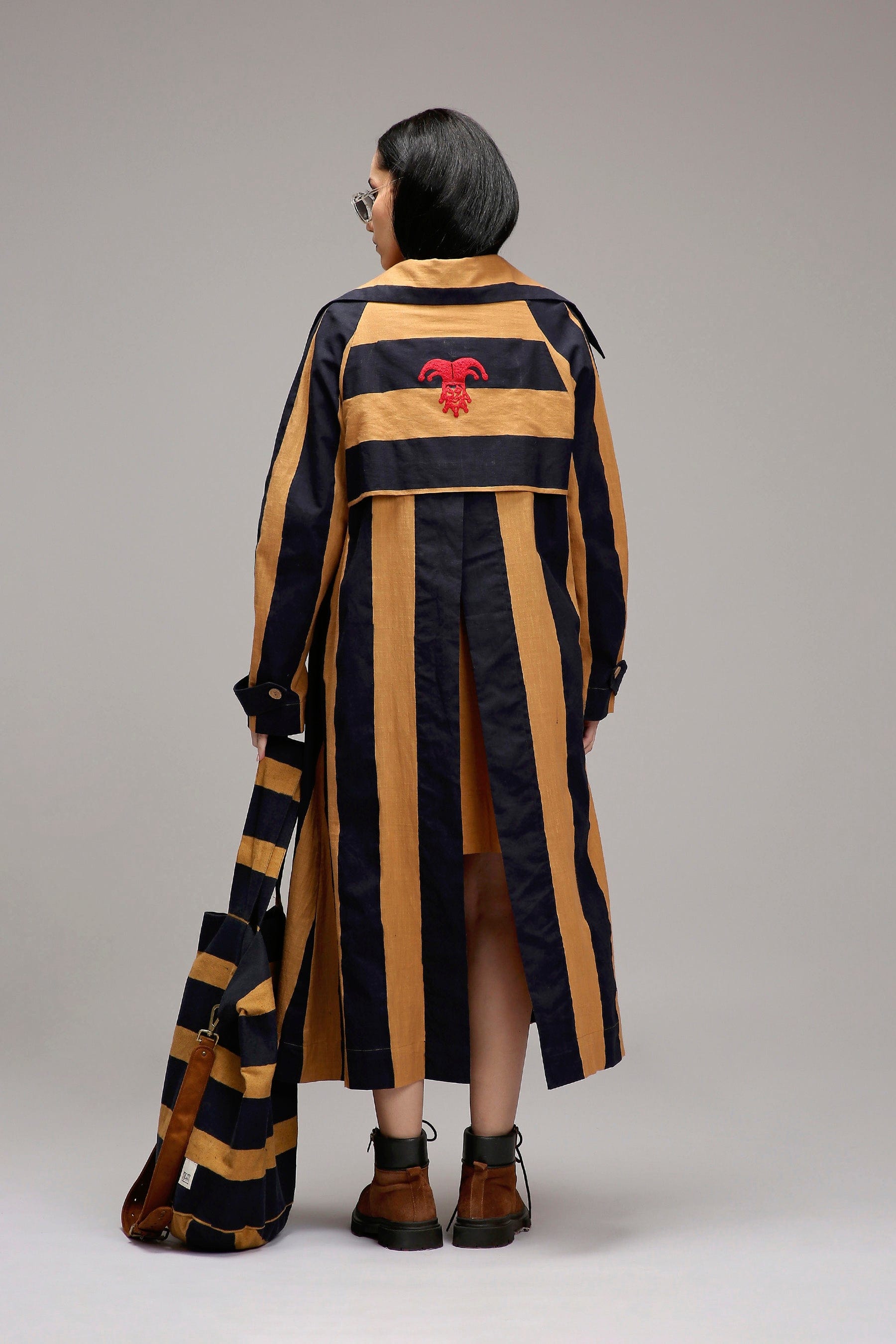 Mati Outfit Sets Tan-Brown Jacket & A-Line Shift Dress Set (2 PCS)