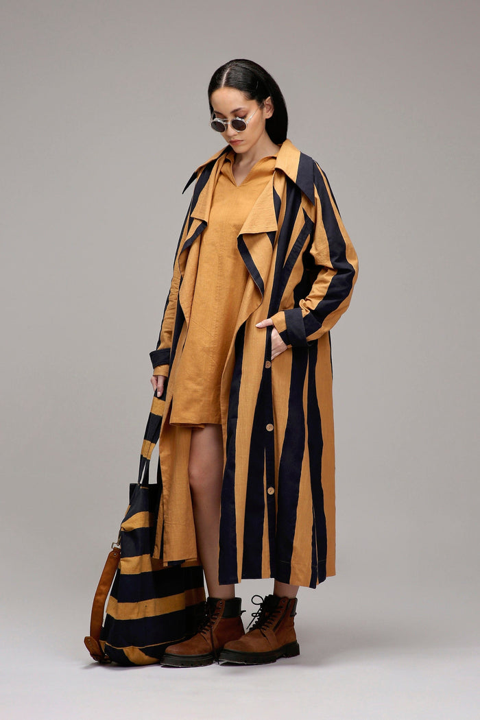 Mati Outfit Sets Tan-Brown Jacket & A-Line Shift Dress Set (2 PCS)