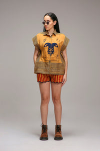 Mati Outfit Sets Tan-Brown Joker Shirt Shorts Set