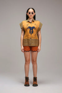 Mati Outfit Sets Tan-Brown Joker Shirt Shorts Set