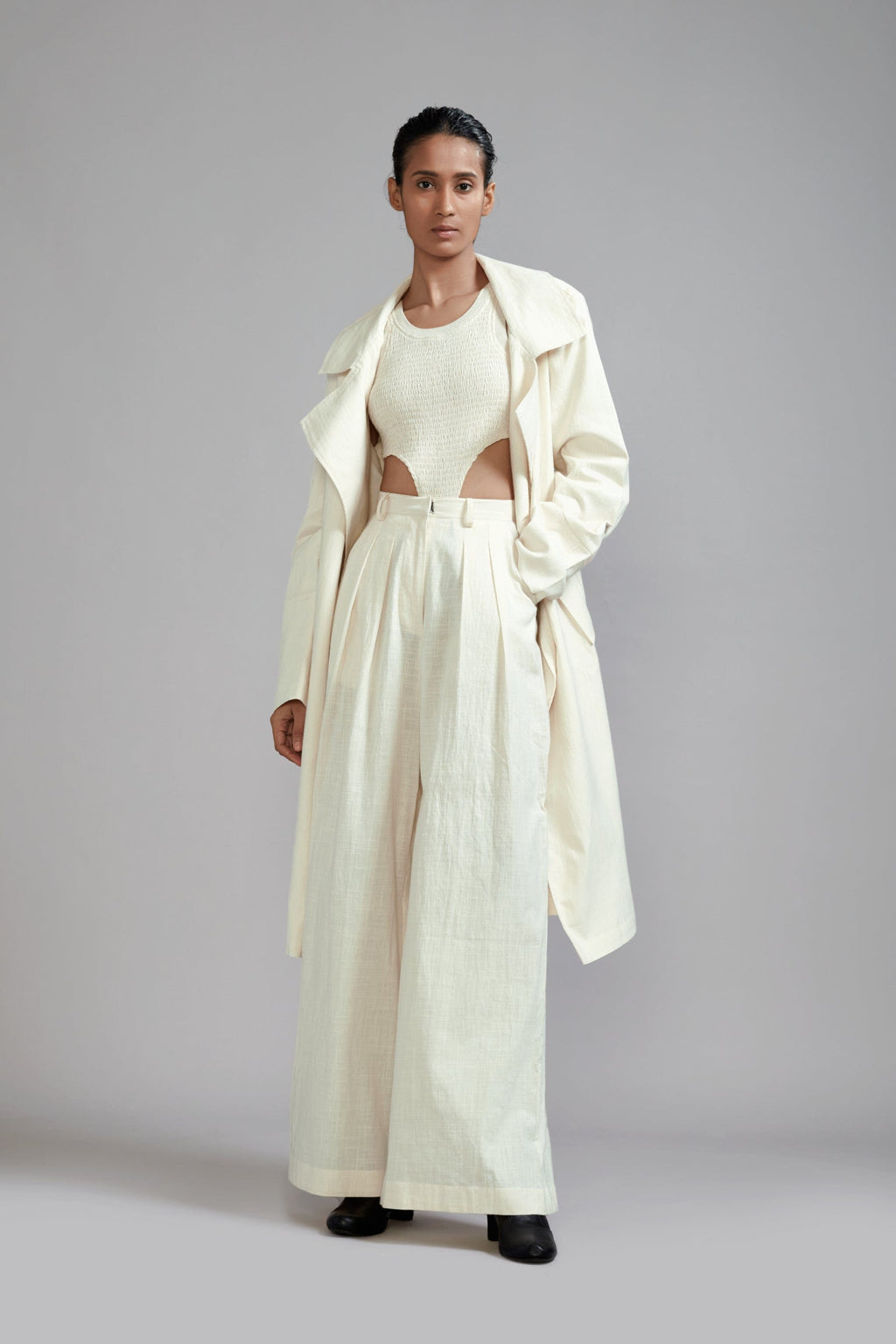 Mati Outfit Sets XS Off-White Trench Jacket Set (3 PCS)