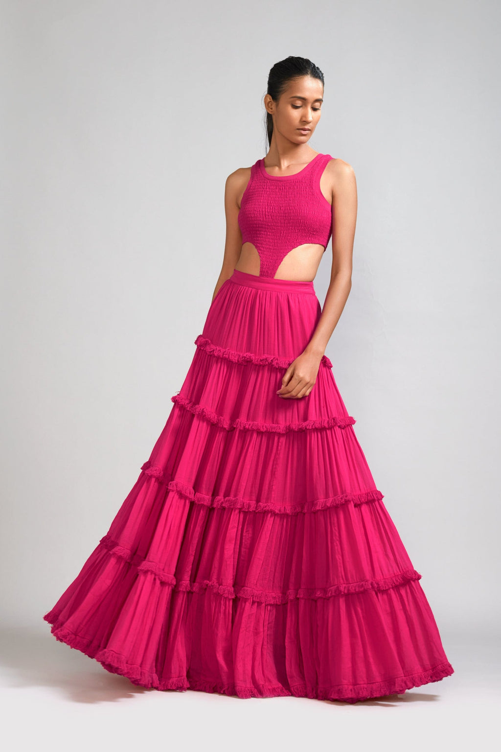Mati Outfit Sets XS Pink Bodysuit-Lehenga Set (2 PCS)