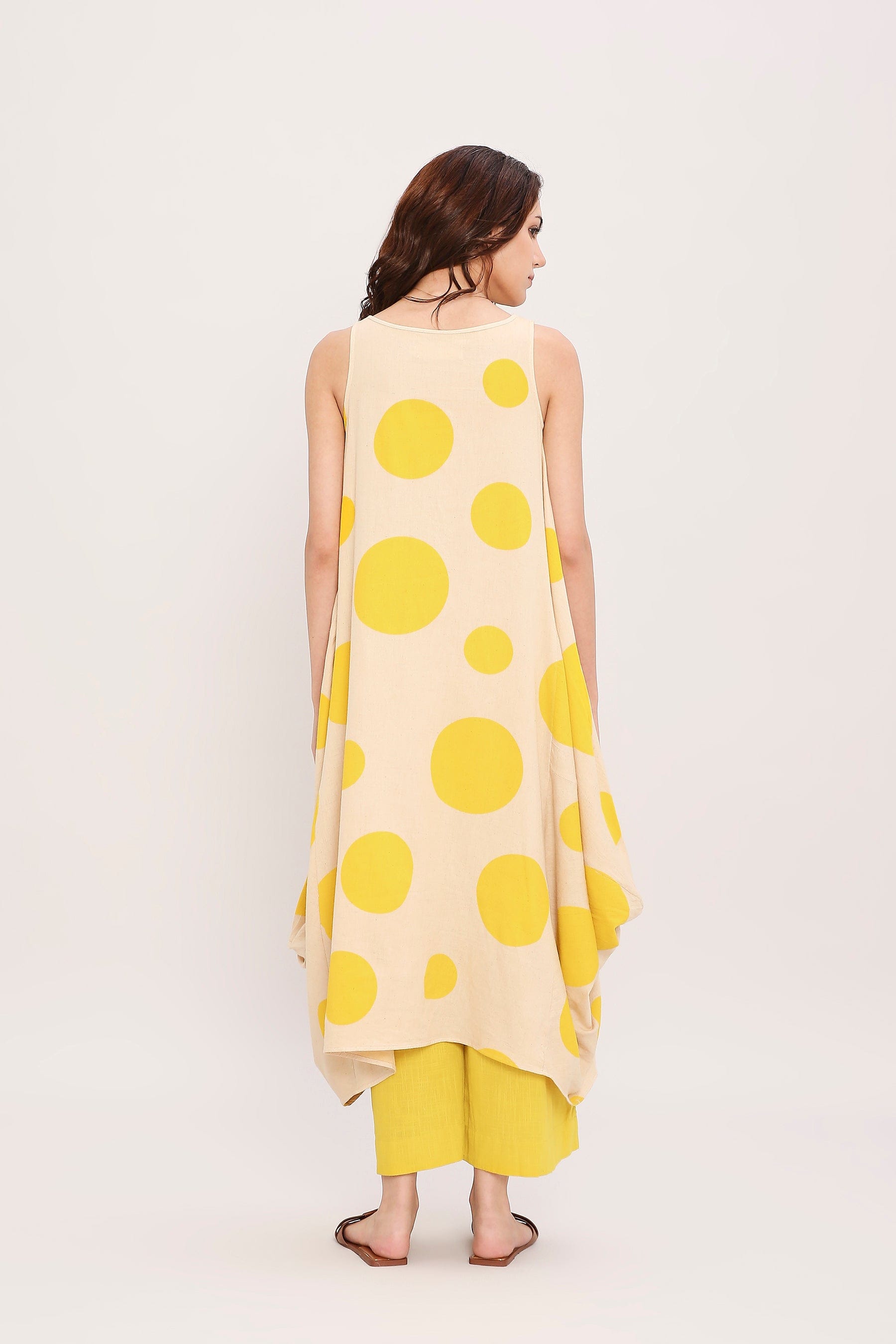 Mati Outfit Sets Yellow Hand Block Printed Polka Vari Co-Ord Set (2 PCS)