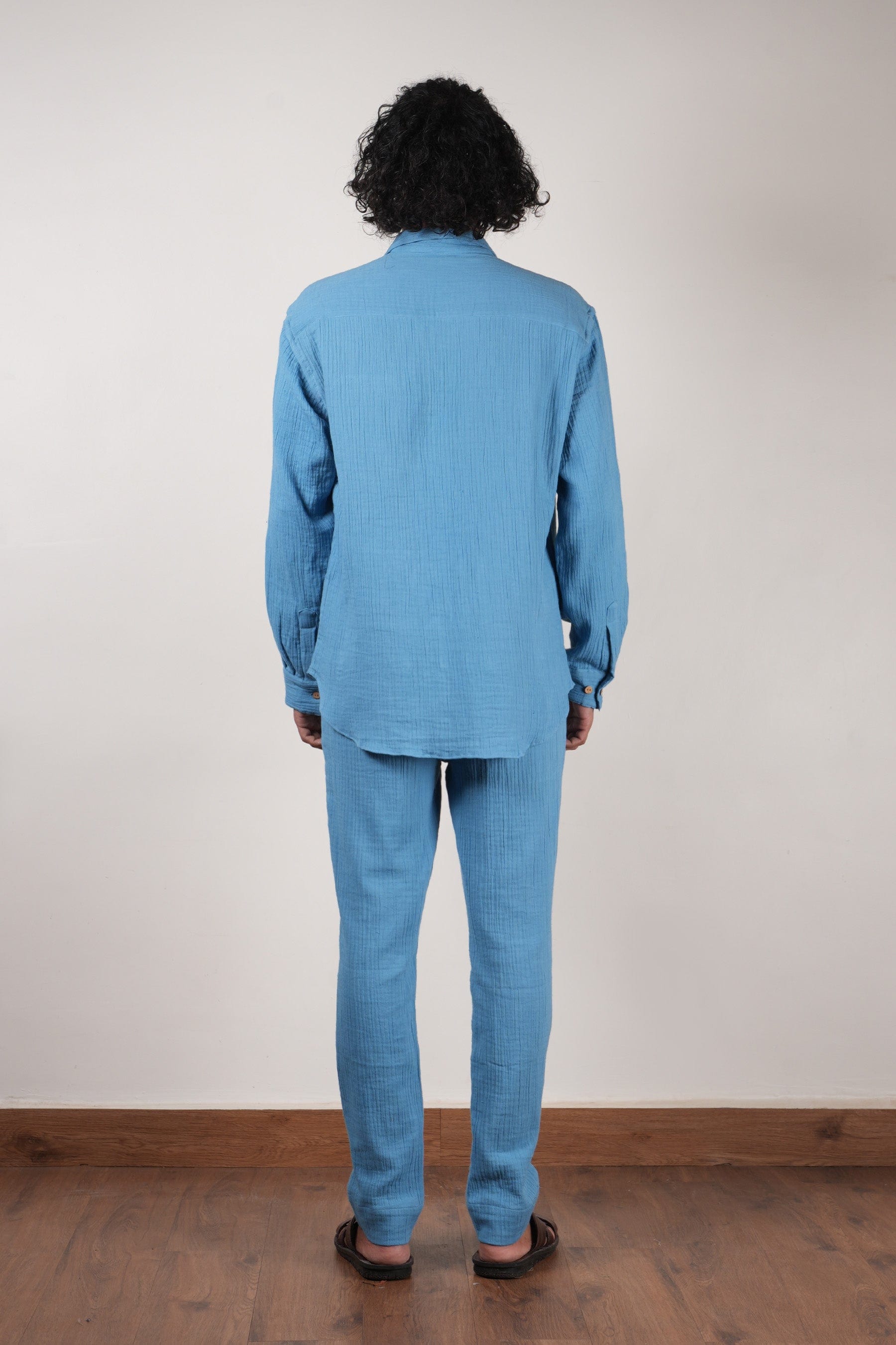 Mati PANTS Men's Crush Cotton Blue Pants