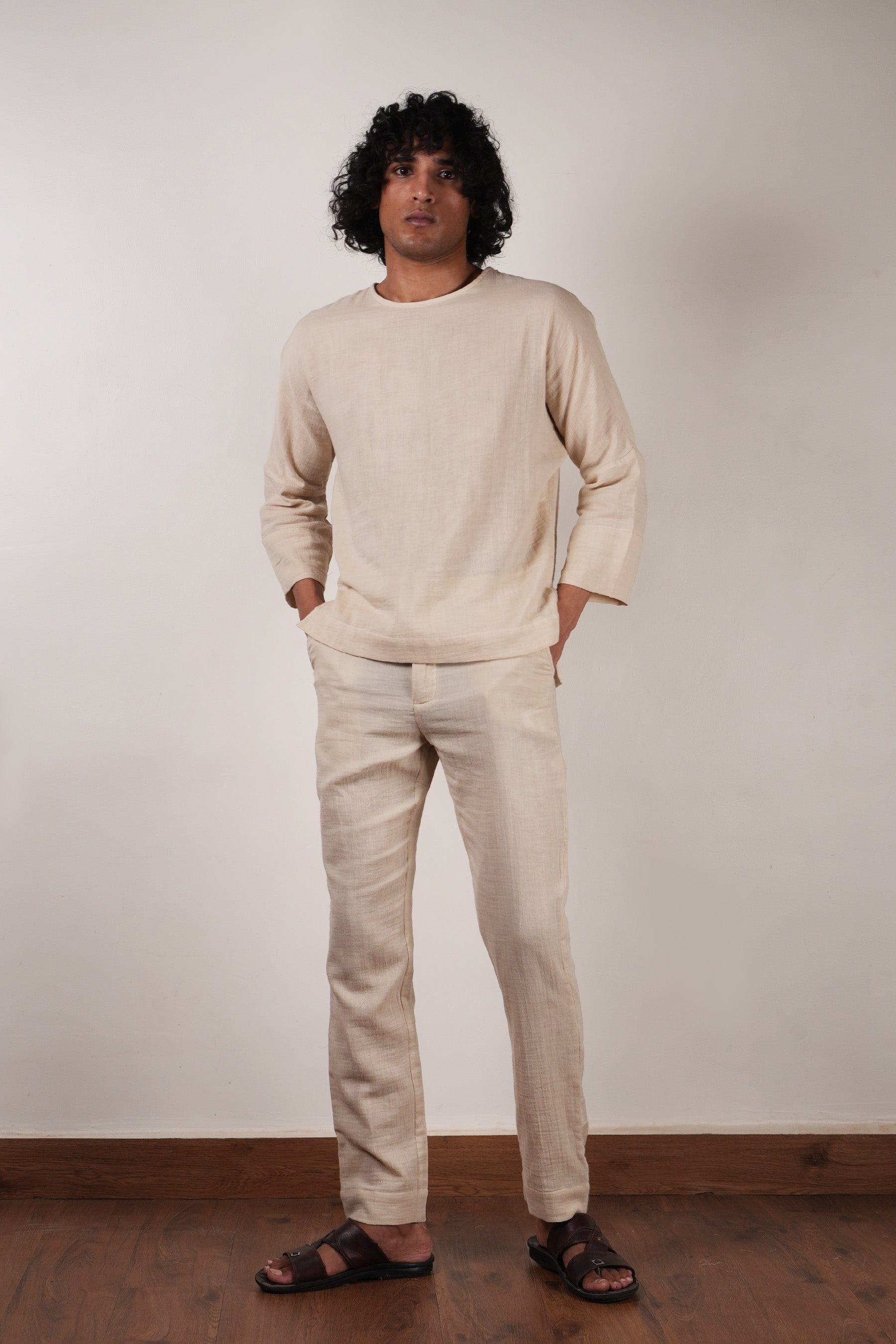 Mati PANTS Men's Crush Cotton Cream Pants