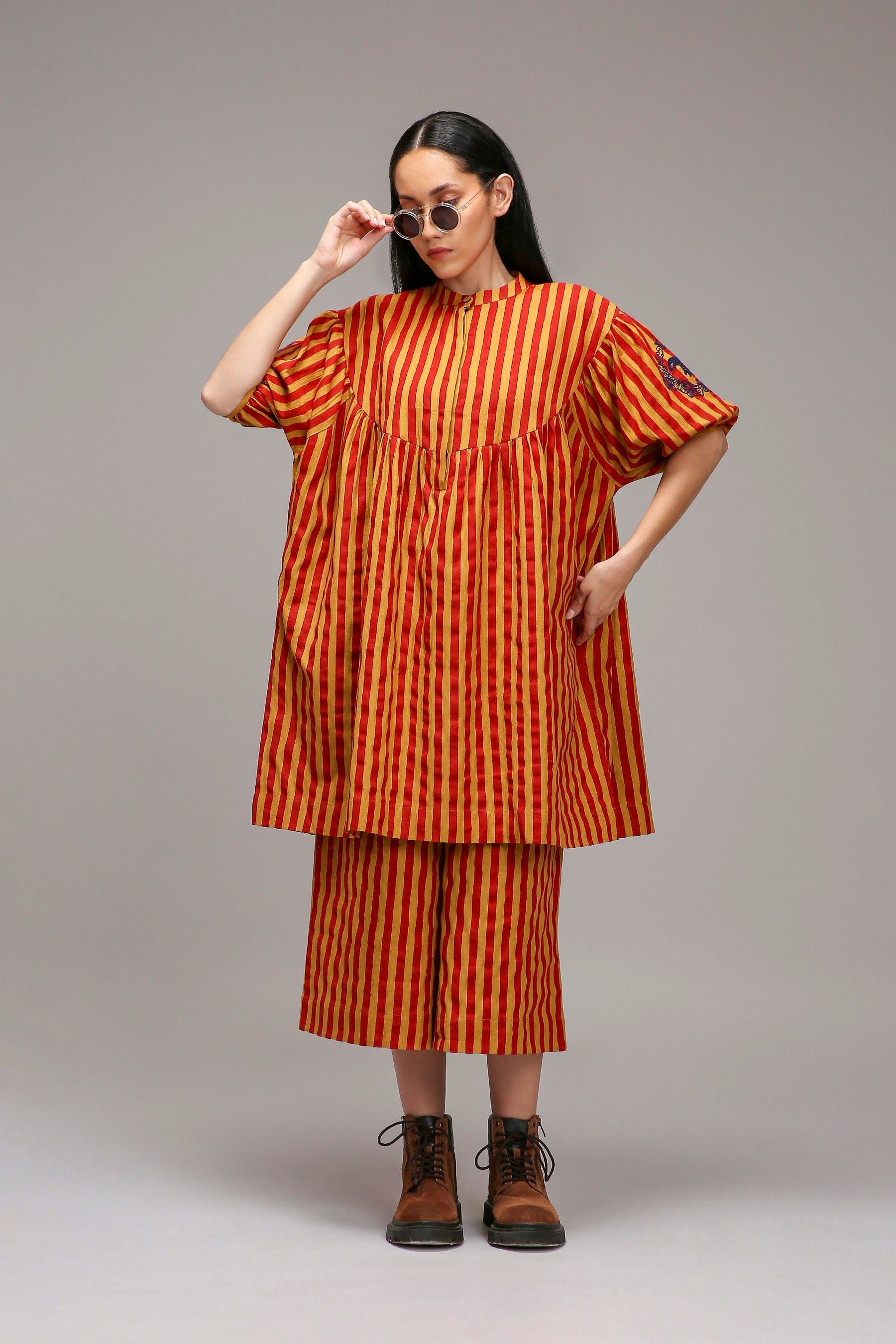 striped organic cotton pants 
