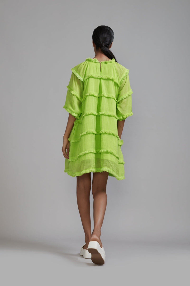 Mati Separates Neon Green Fringed Short Dress