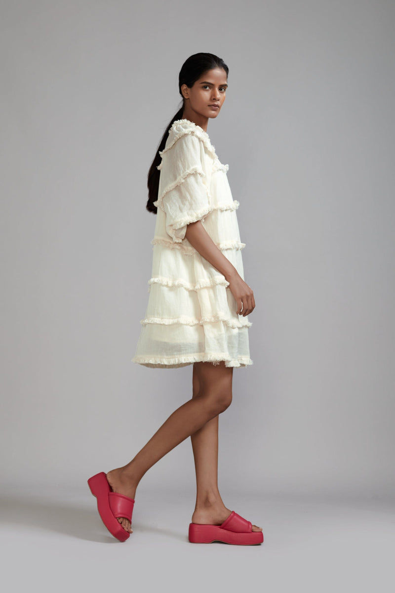 Mati Separates Off-White Fringed Short Dress