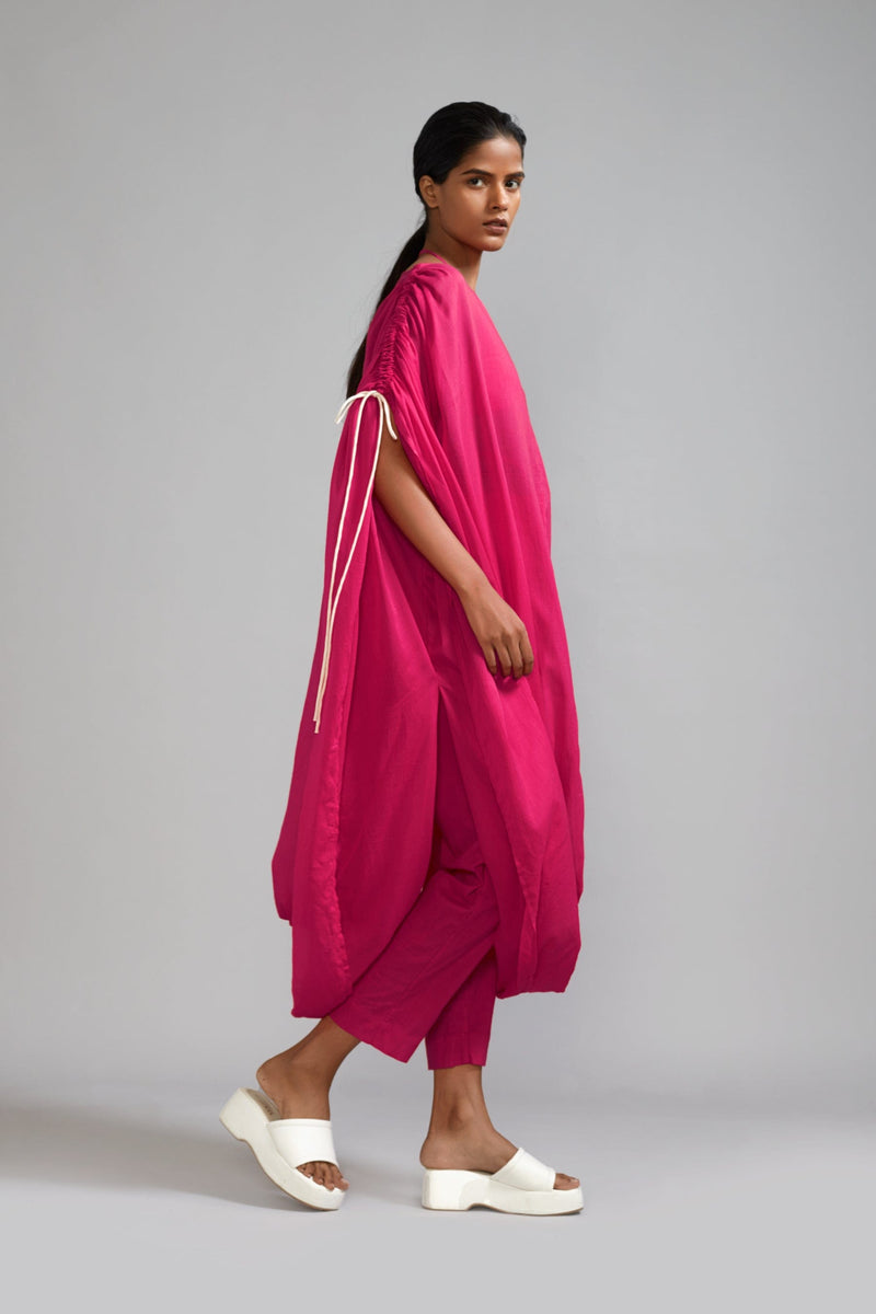 Mati Separates Pink Gathered Cowl Tunic Set (3 PCS)