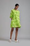 Mati Separates XS Neon Green Fringed Short Dress