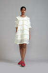 Mati Separates XS Off-White Fringed Short Dress