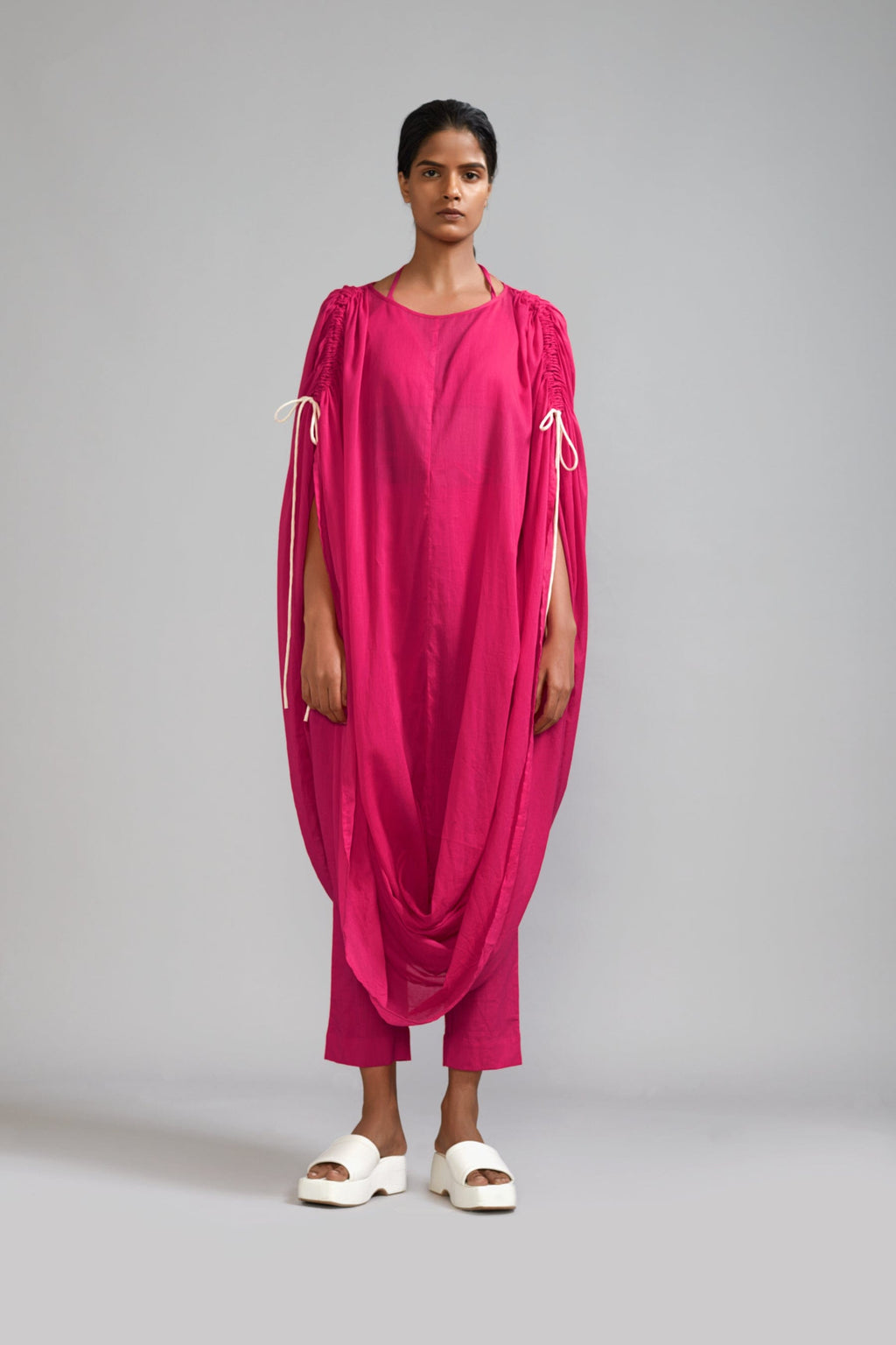 Mati Separates XS Pink Gathered Cowl Tunic Set (3 PCS)