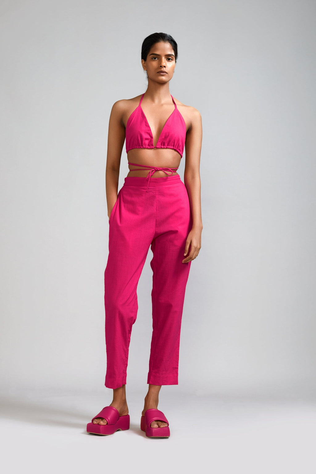 Mati Separates XS Pink Overlap Bralette & SE Pant Set (2 PCS)