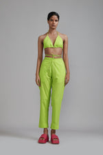 Mati SET XS Neon Green Overlap Bralette & SE Pant Set (2 PCS)