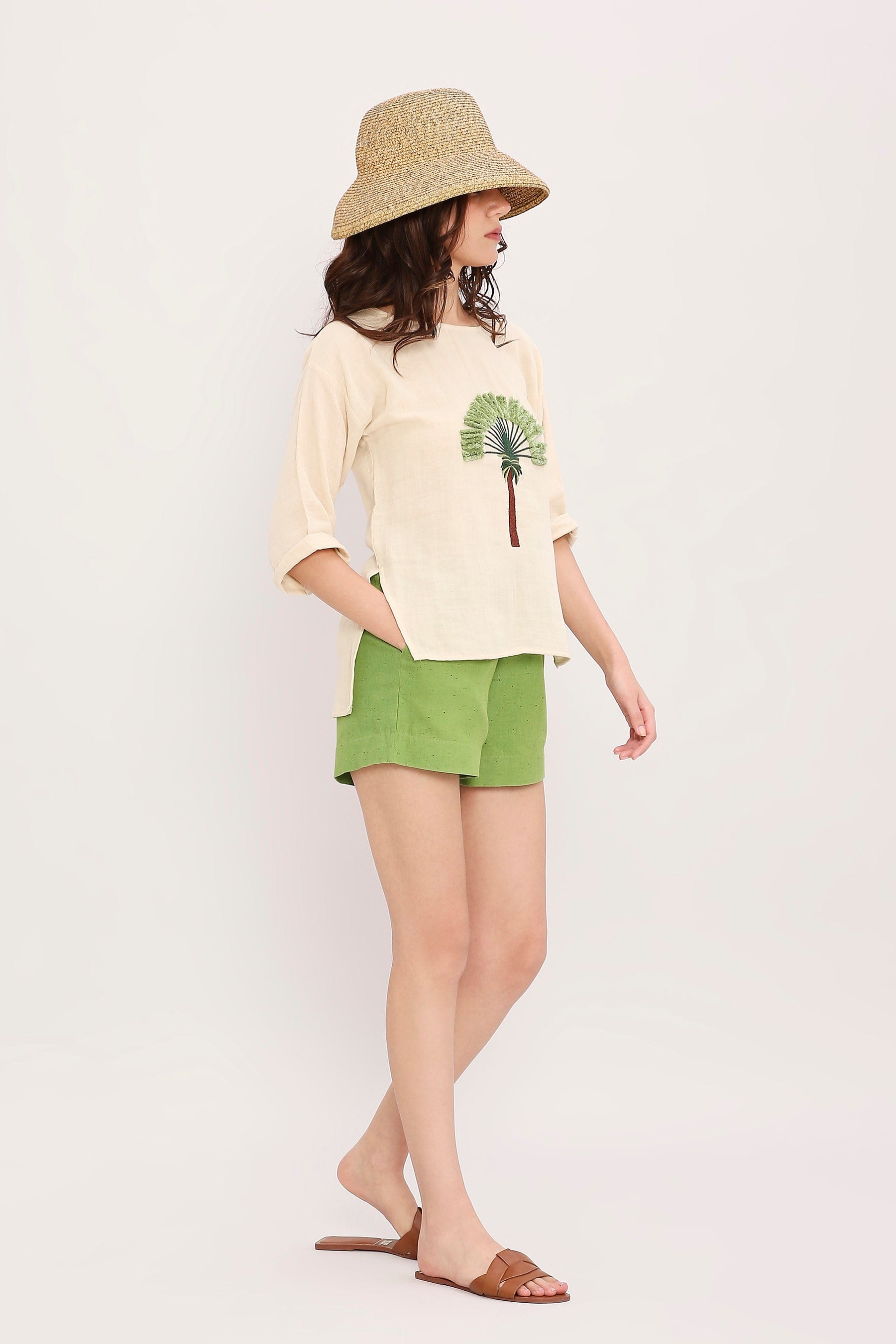 Mati Shirts & Tops Coco Cream Embroidered Top