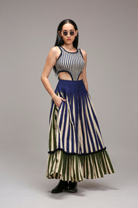 Mati Shirts & Tops Egg-Shell Blue Striped Bodysuit