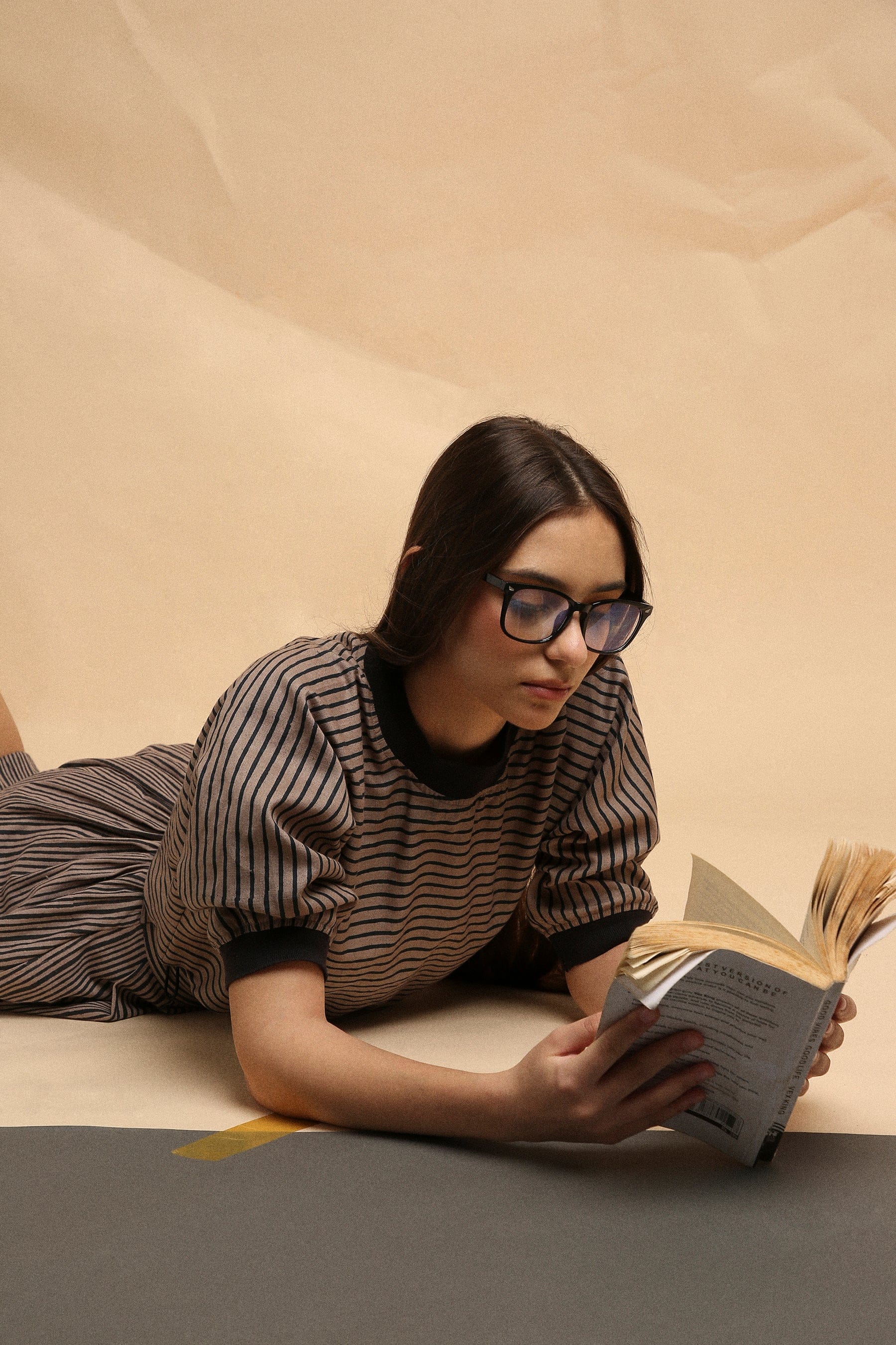 Mati Shirts & Tops Gray Thin Striped New Sphara Crop Top